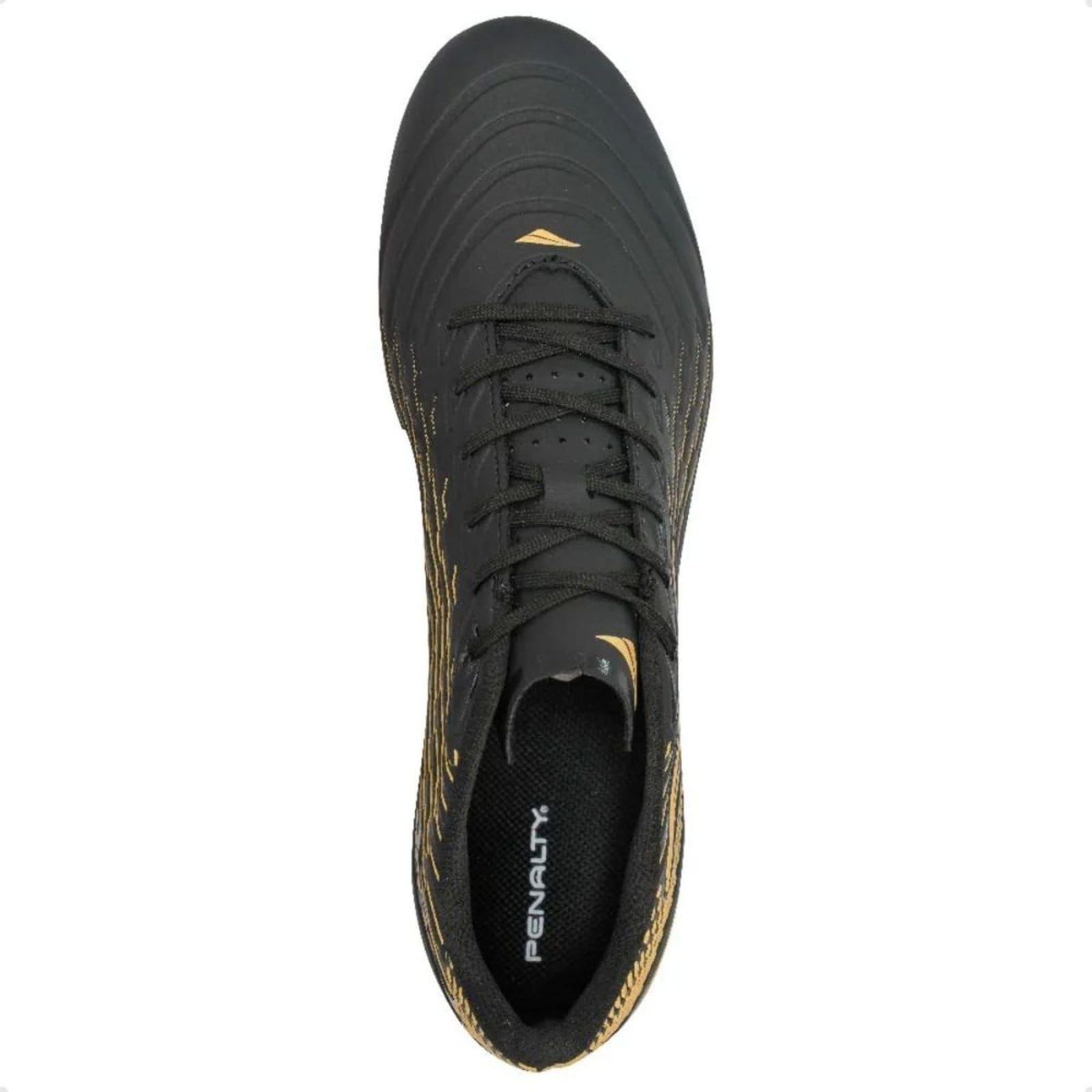 Chuteira Indoor Masculina Penalty Garra Y-2 Preta E Dourada
