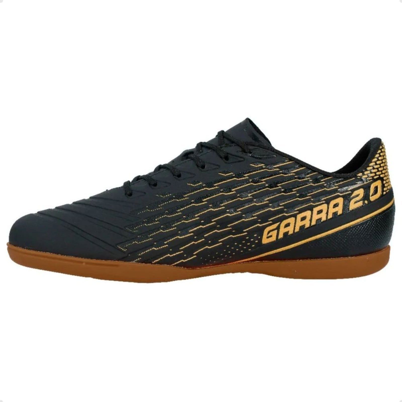 Vista 2 Chuteira Indoor Masculina Penalty Garra Y-2 Preta E Dourada Penalty preto