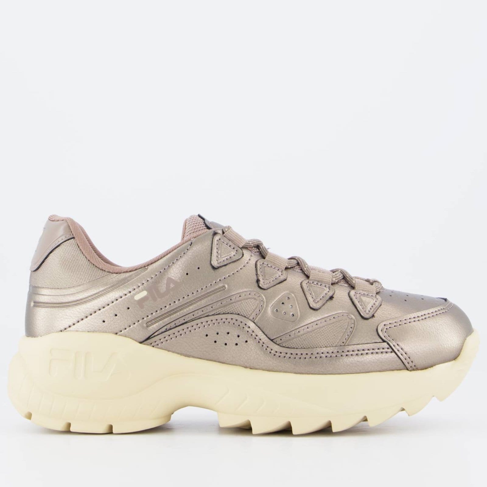 Vista principal Tênis Fila Evolux Feminino Bege Fila verde