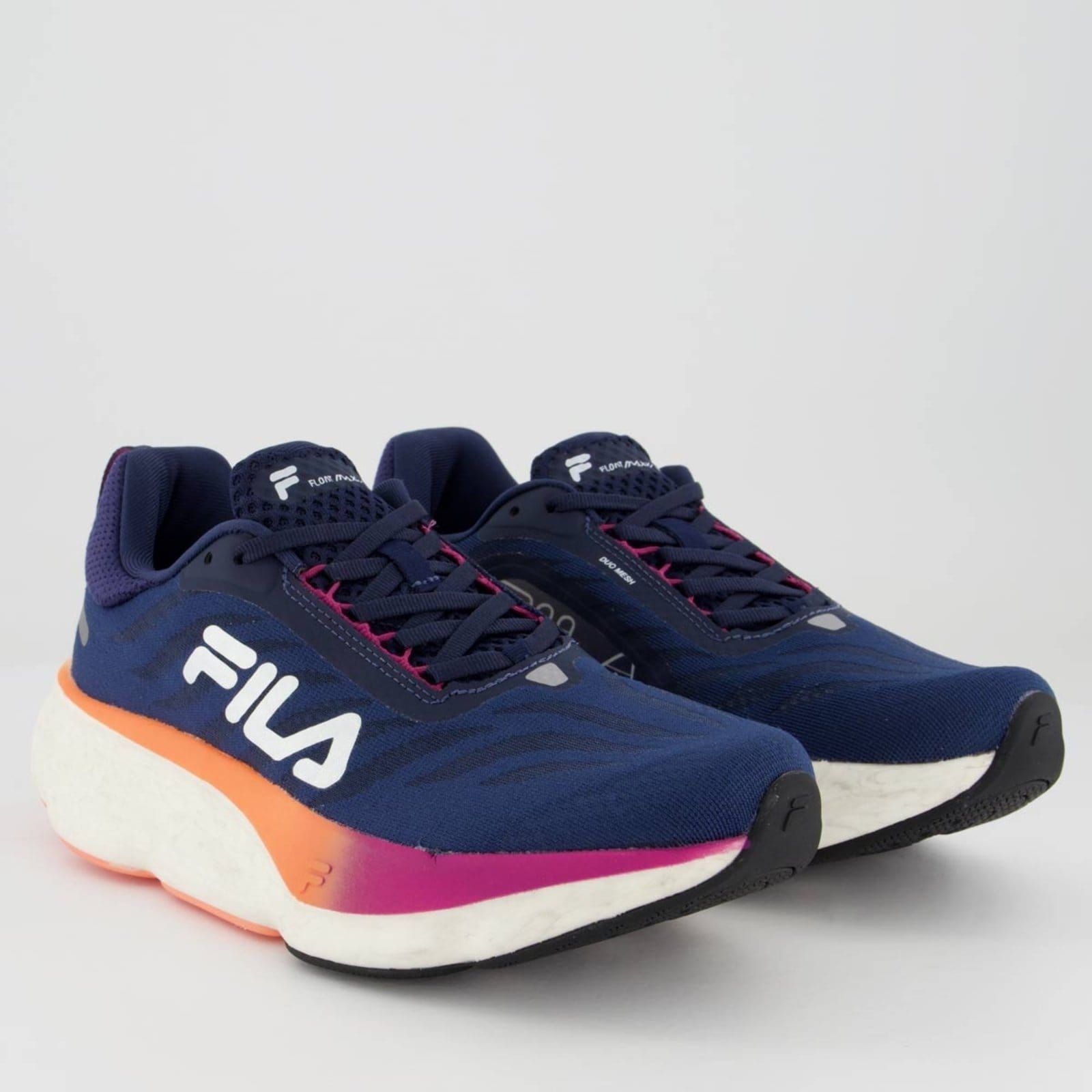 Vista 2 Tênis Fila Float Maxxi 2 Feminino Marinho e Coral Fila azul marinho coral