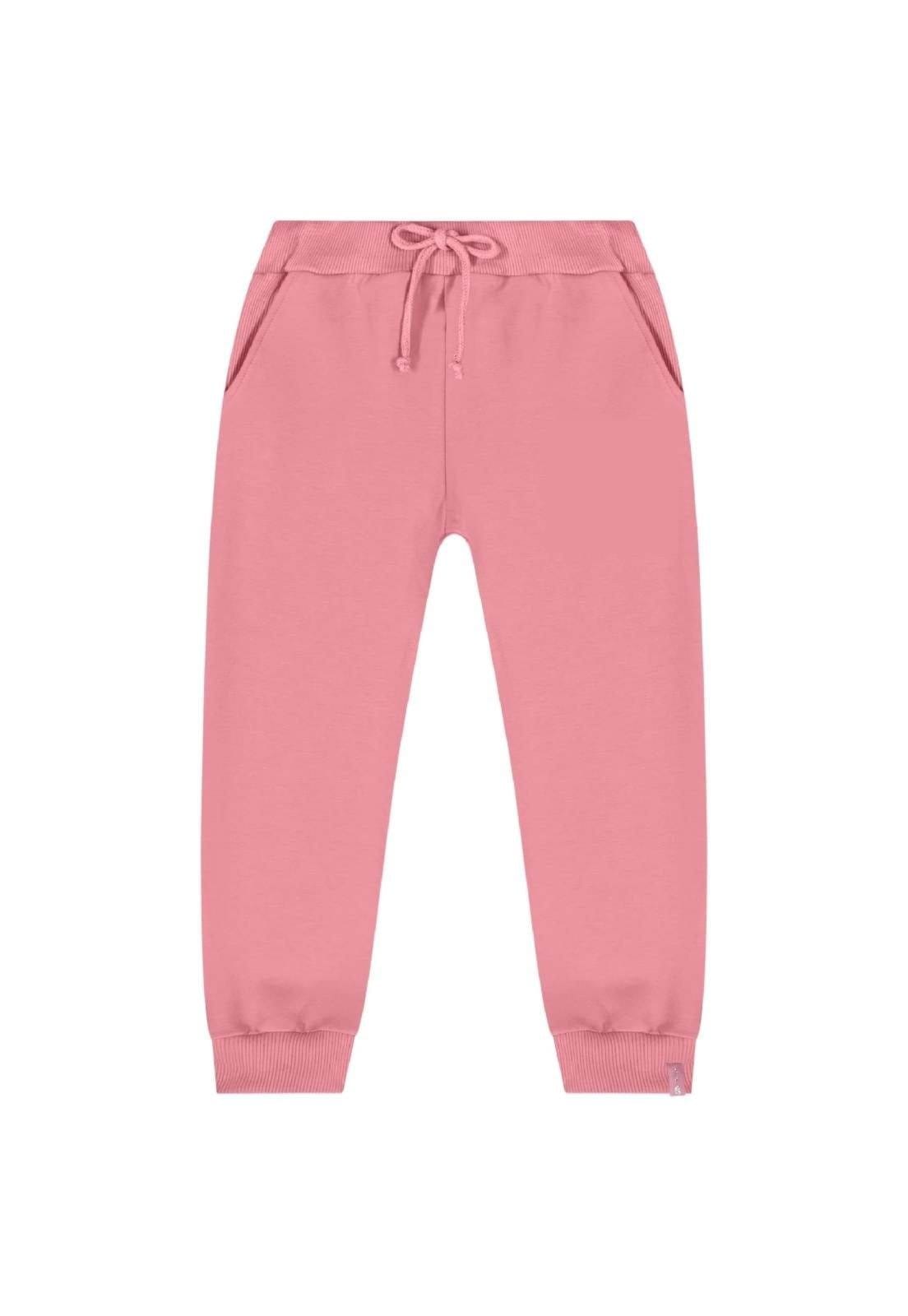 Vista 2 Infantil - Calça Jogger para Menina Quimby Quimby rosa