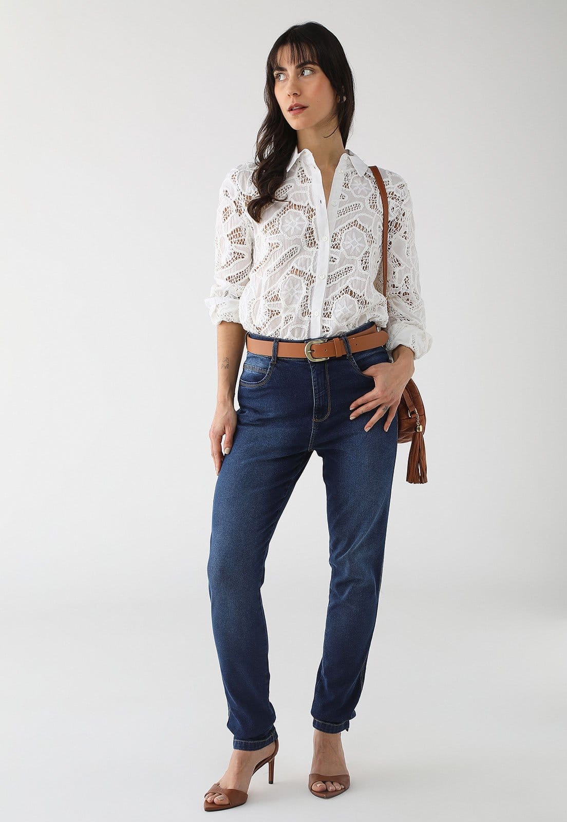 Vista 2 Calça Jeans Maria Valentina Skinny Pocket Maria Valentina azul