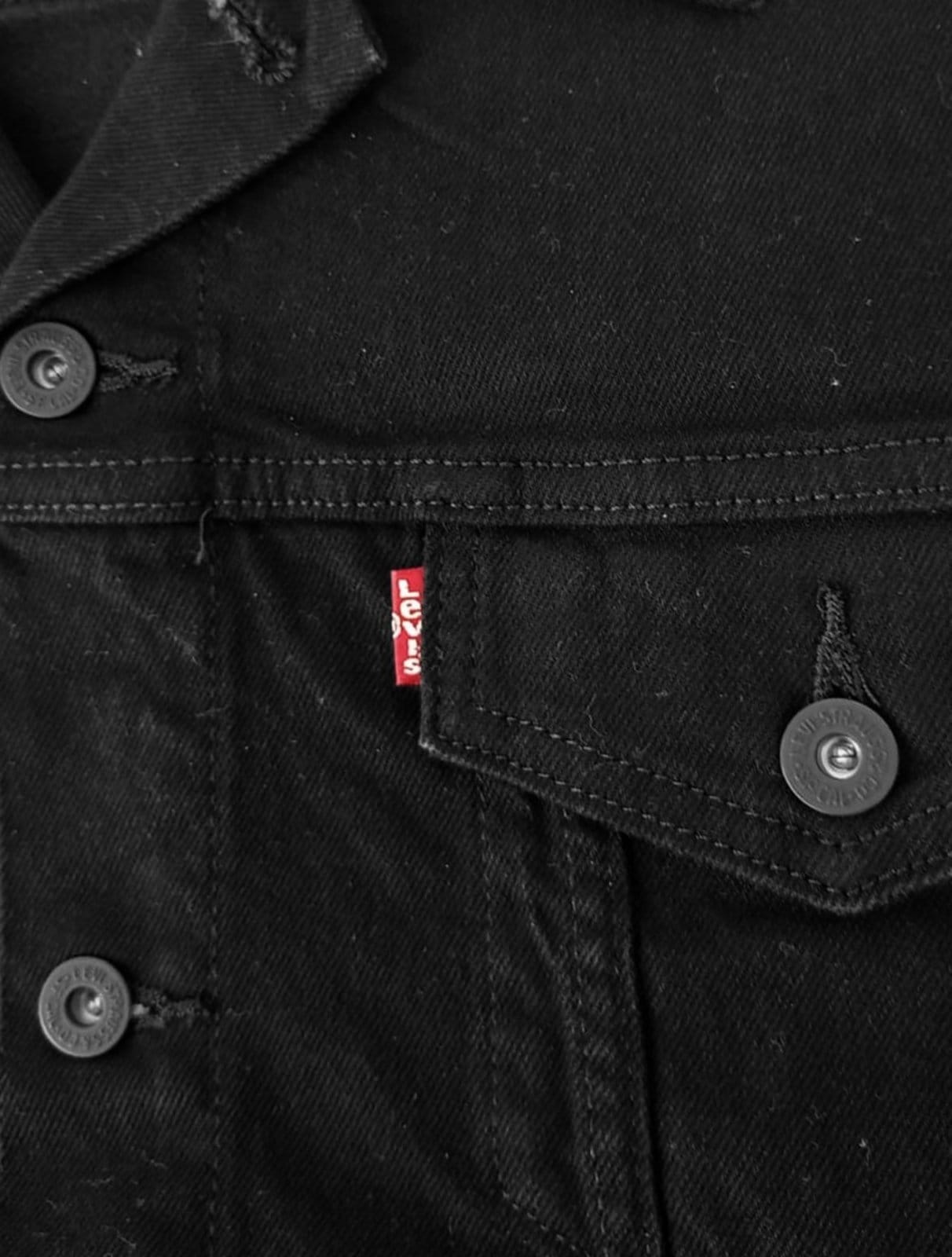 Vista 2 Jaqueta Levis Jeans Masculina Trucker Preta Levis preto