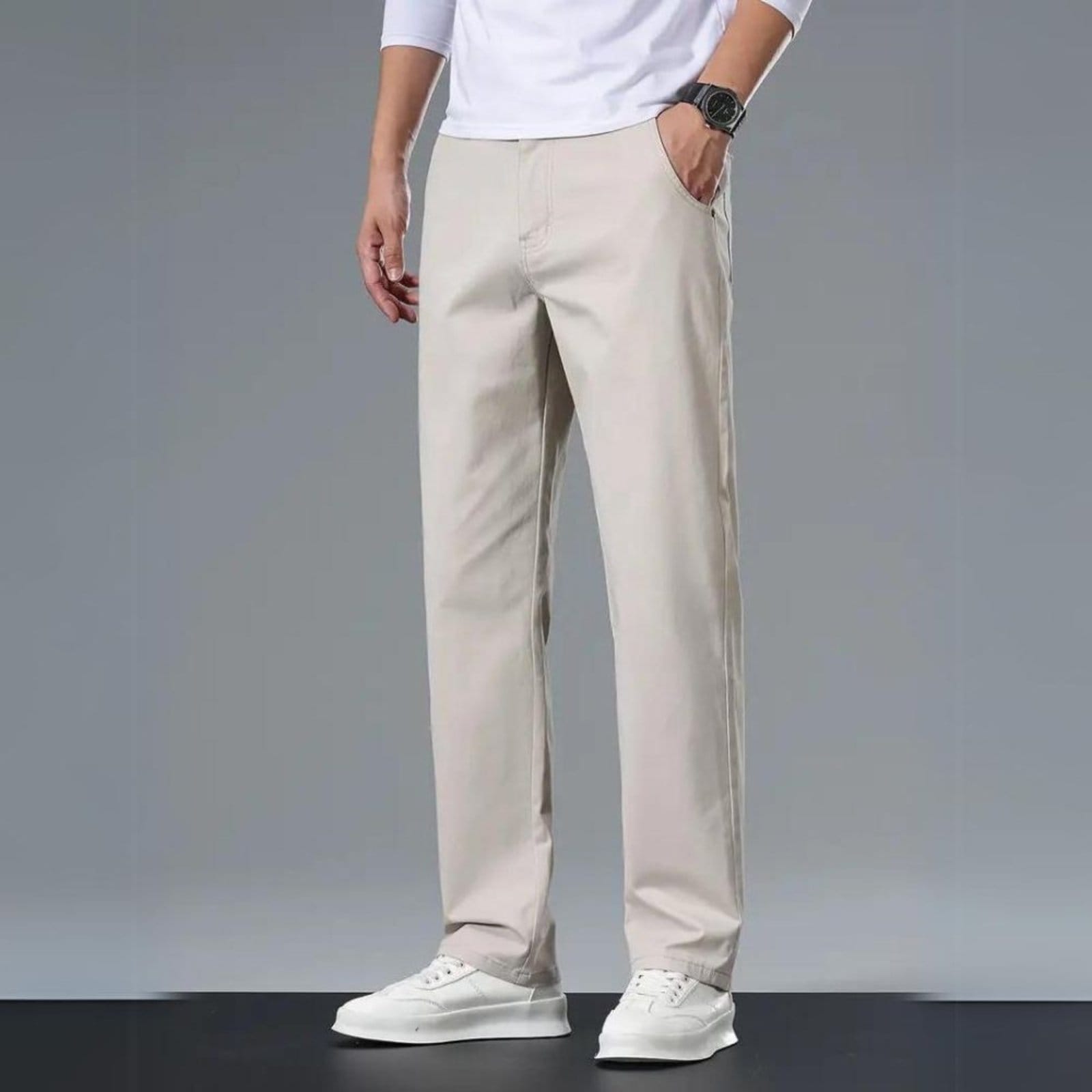 Calça Jeans Masculina Casual com Bolsos Premium com Elastano e Costura Reforçada Claro