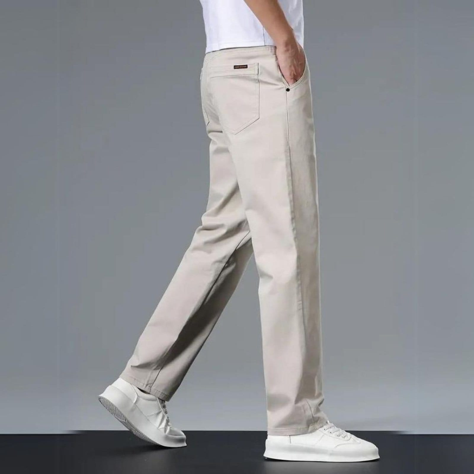 Vista 2 Calça Jeans Masculina Casual com Bolsos Premium com Elastano e Costura Reforçada Claro TEX JEANS cinza