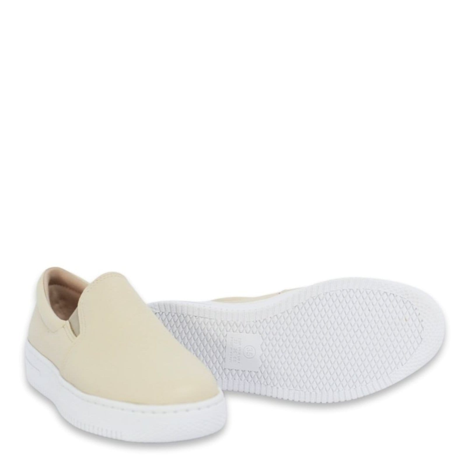 Vista 2 Tênis Feminino Slip On em Couro Creme Spinelli bege