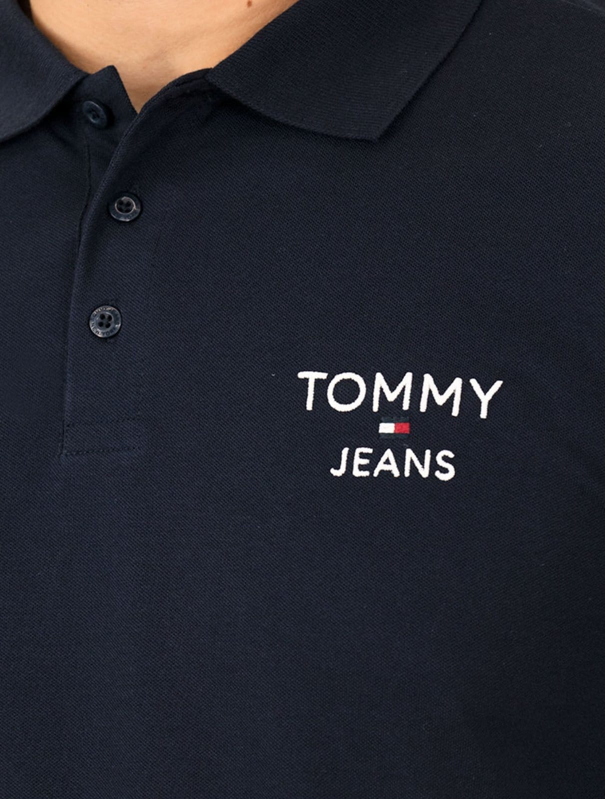 Vista 2 Polo Tommy Jeans Masculina Regular Corp Chest Tommy Jeans azul marinho