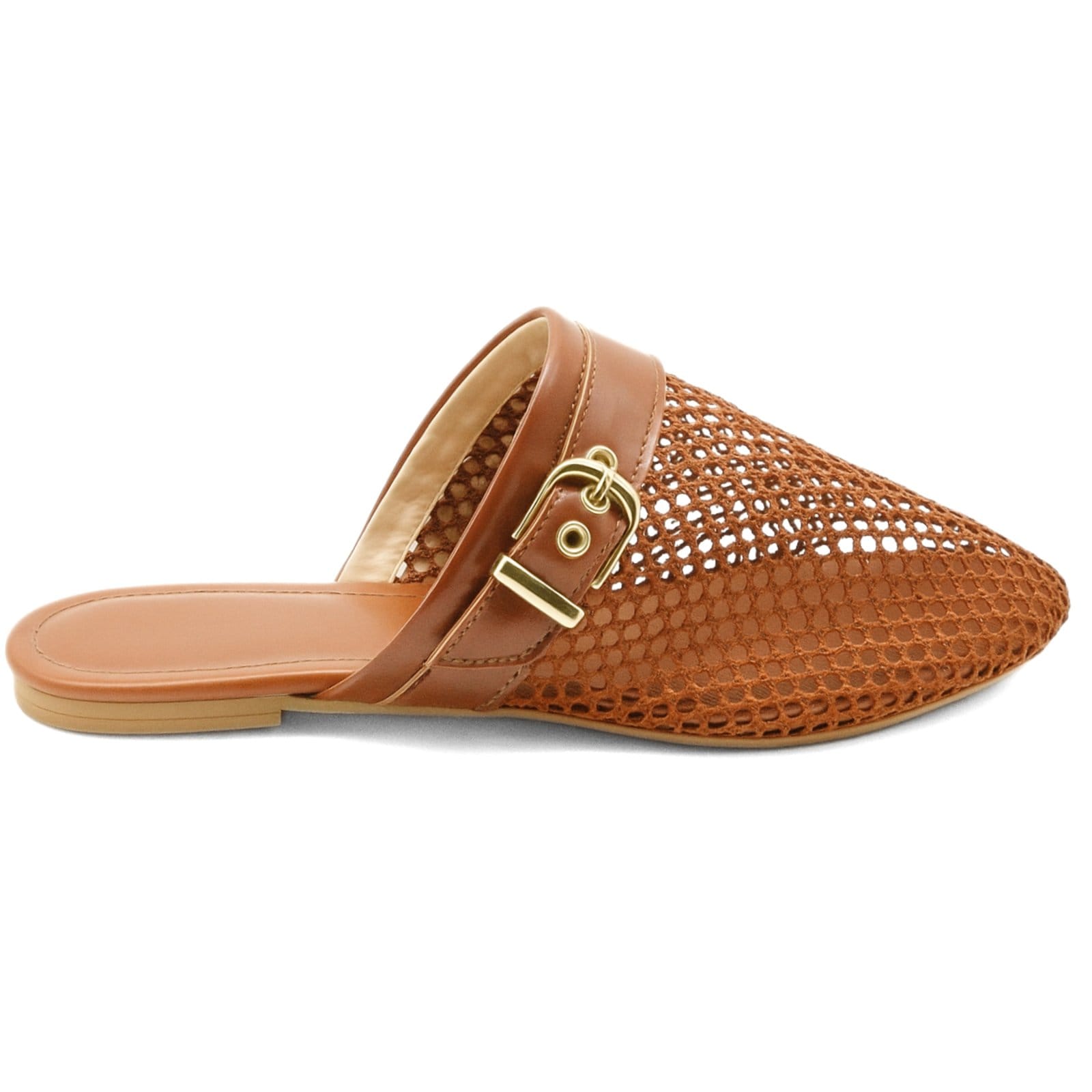 Vista 2 Mule Mocassim Vazado Redinha Slip On Feminino Confortável Cacau 5402 Sete Sales marrom