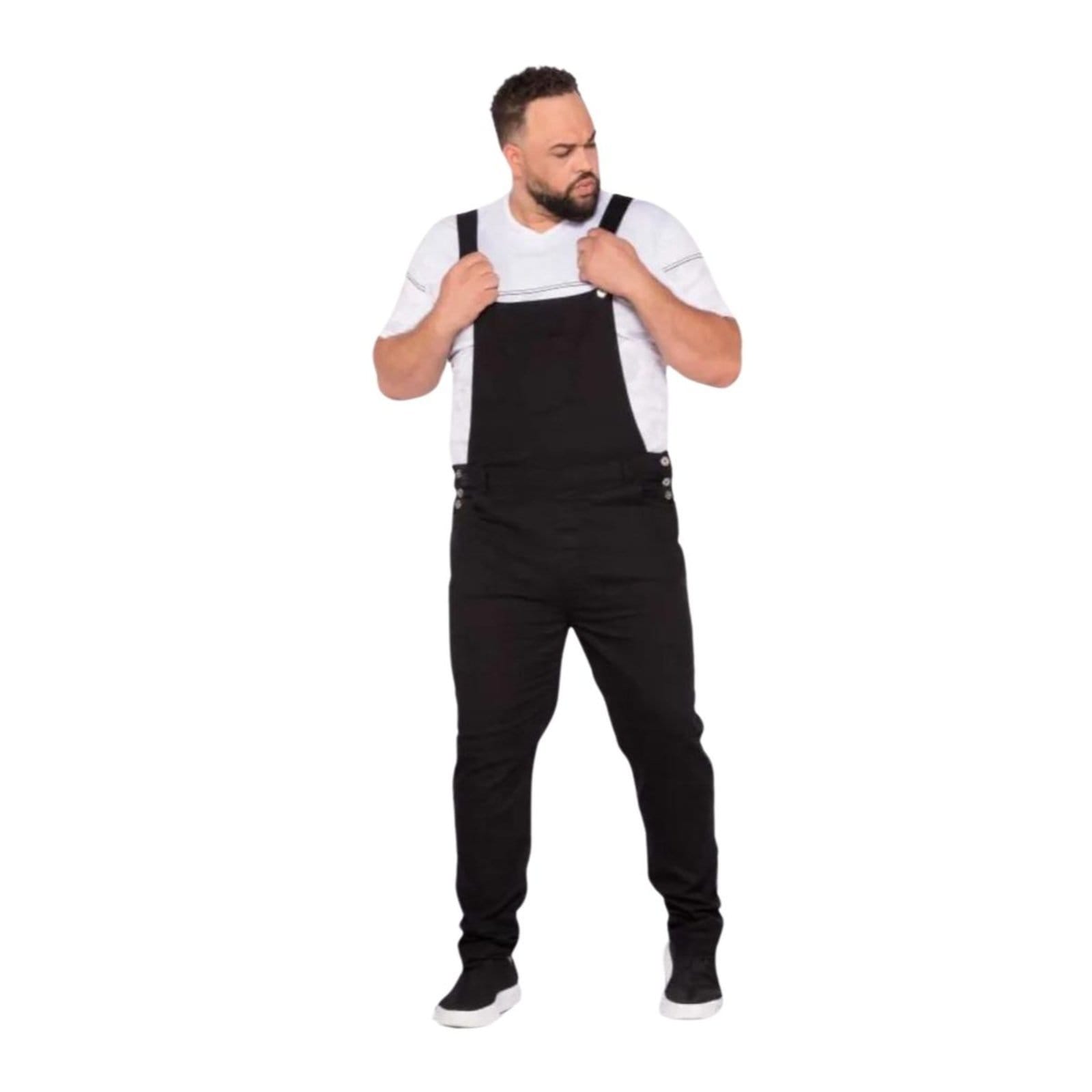 Macacão Jardineira Masculino Jeans Loka Plus Size Sarja