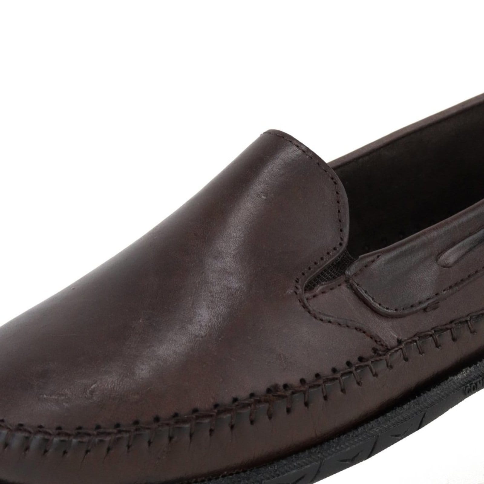 Sapato Mocassim Sapatilha em Couro Masculino Café - 2