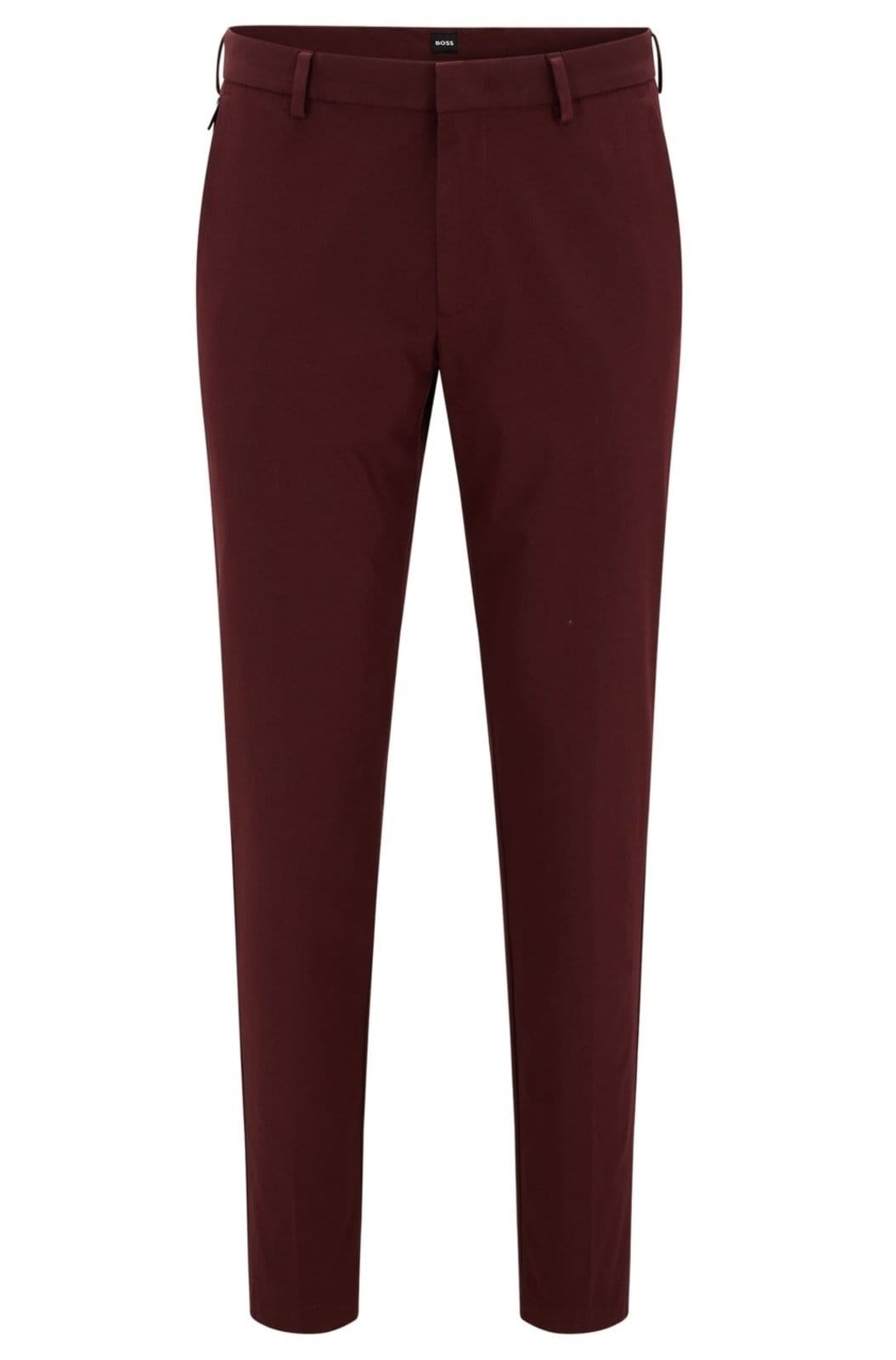 Vista principal Calça Slim Fit Com Pregas Frontais Em Mistura De Algodão Boss marrom