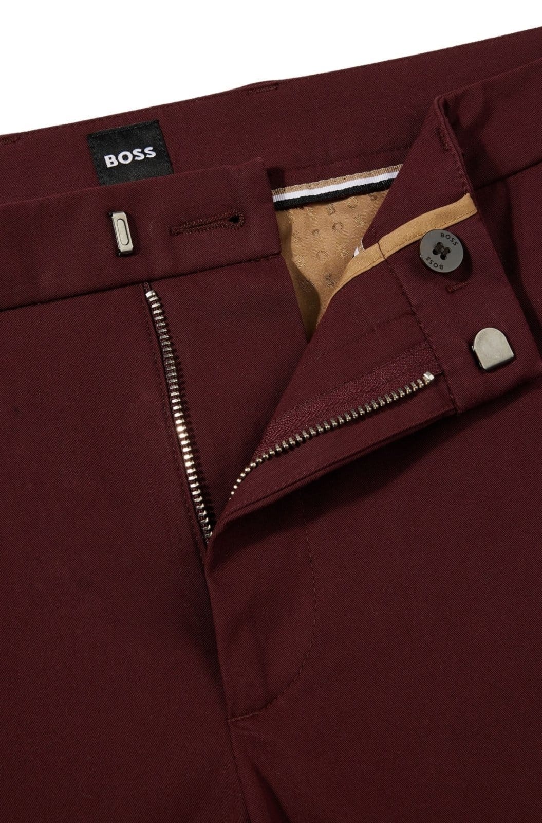 Vista 2 Calça Slim Fit Com Pregas Frontais Em Mistura De Algodão Boss marrom