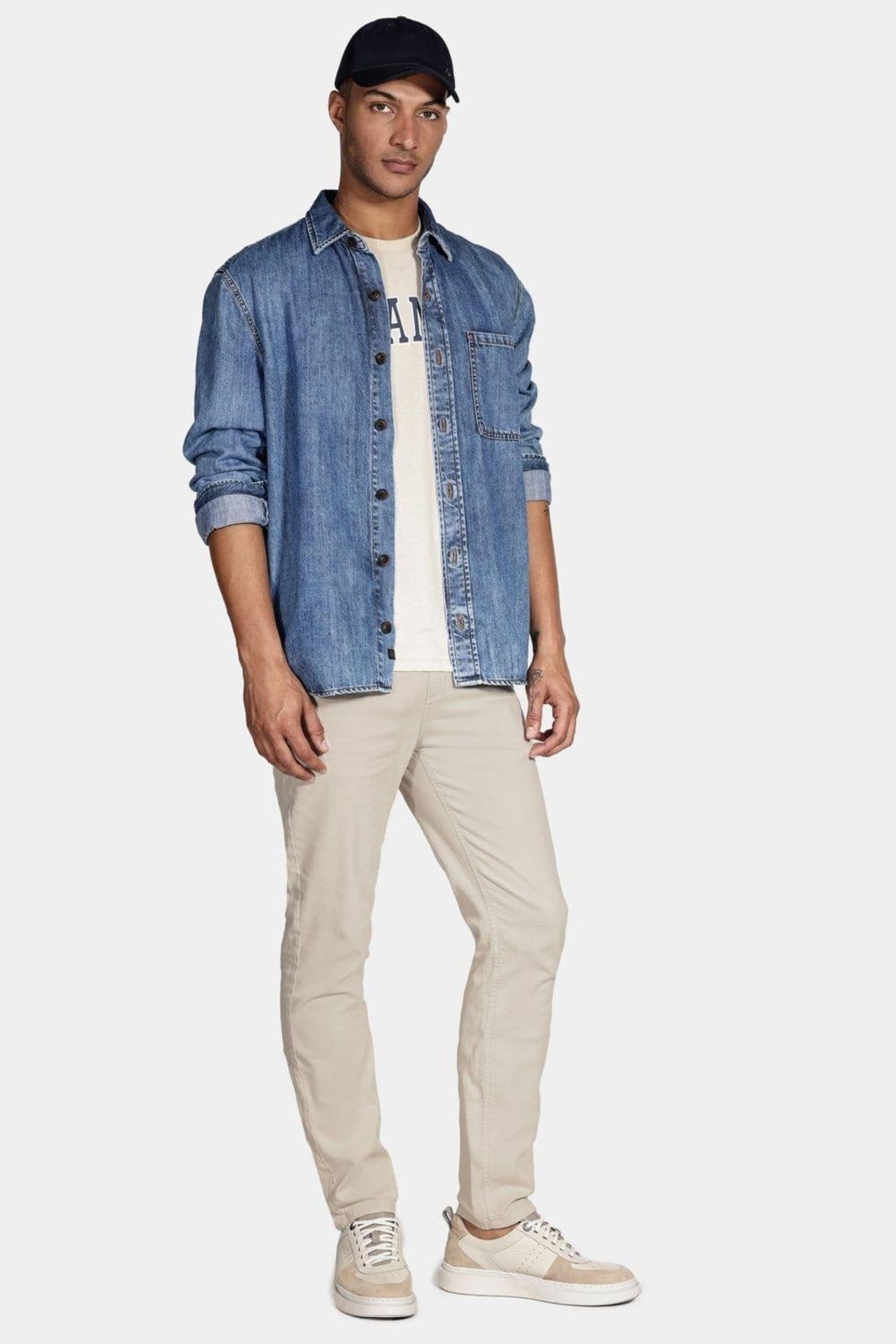 Vista 2 Camisa Aramis Manga Longa Overshirt Jeans Aramis azul