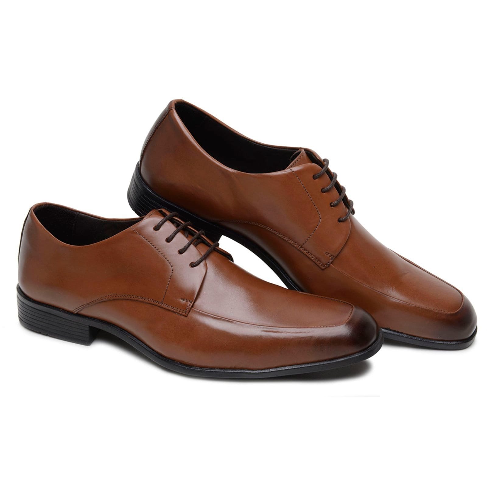 Sapato Masculino Anna Andrade Mocassim Social Em Couro Amarrar Casual Versátil Leve Whisky