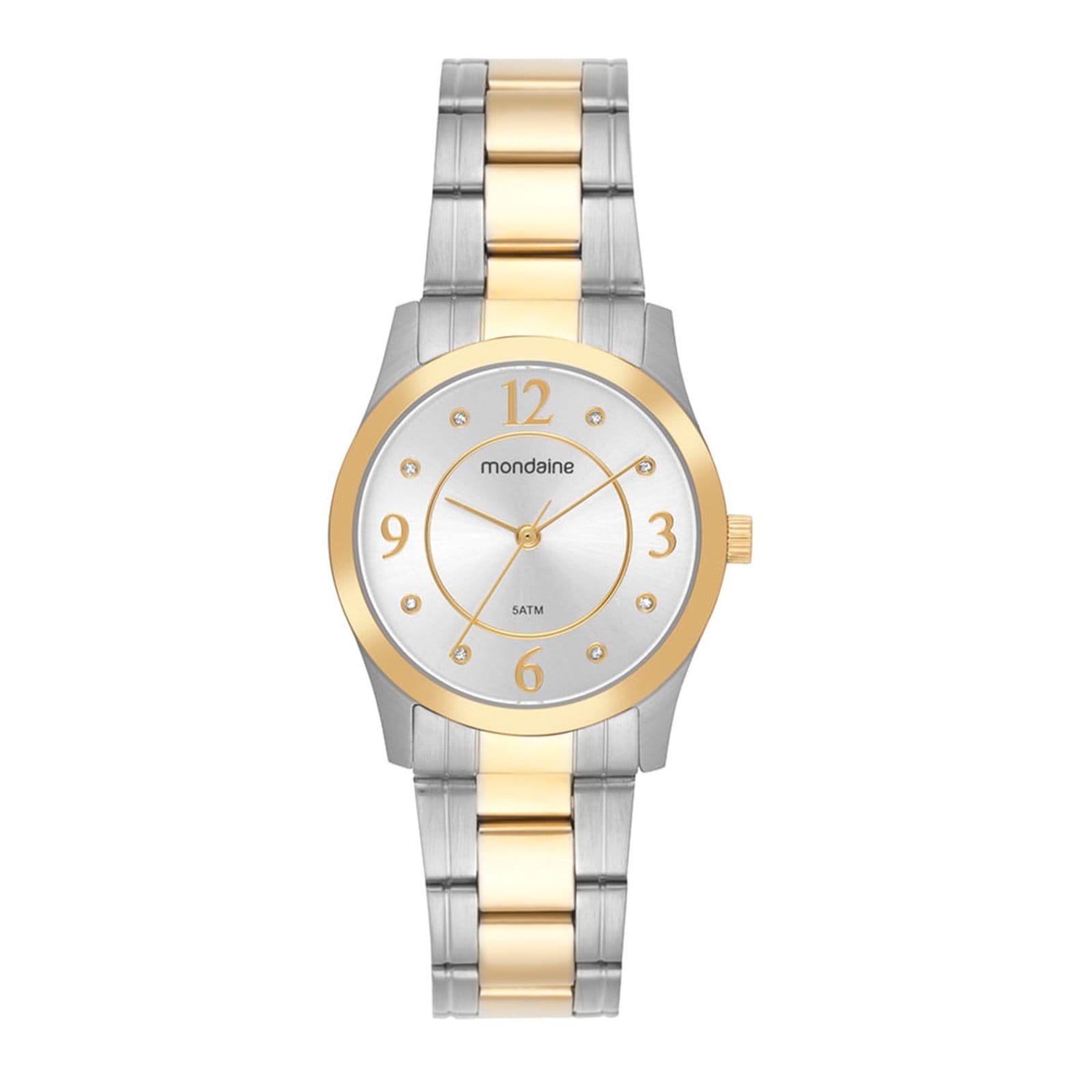 Relogio Feminino Mondaine Bicolor Cristais Analógico