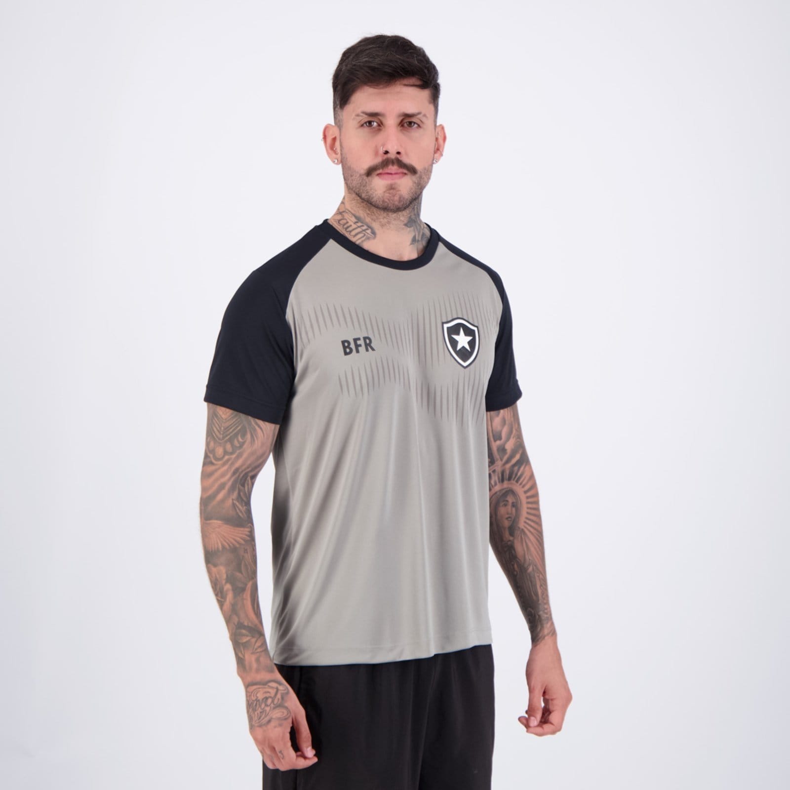 Vista 2 Camisa Botafogo Ondulação braziline cinza