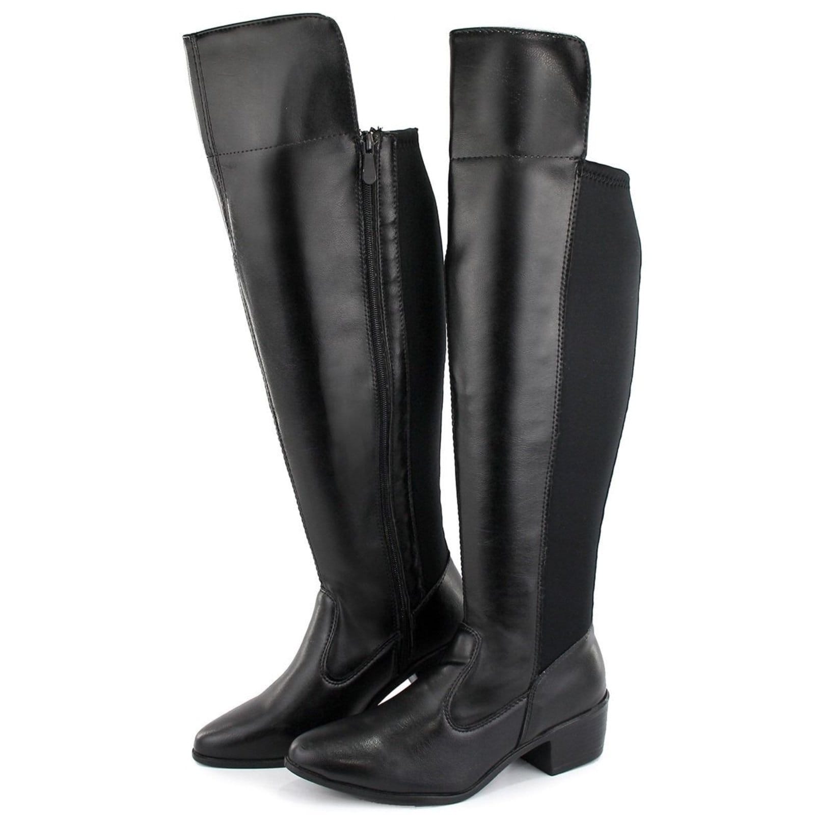 Bota Plus Size Bia Ramos Feminina Cano Alto Country Bico Fino Preta