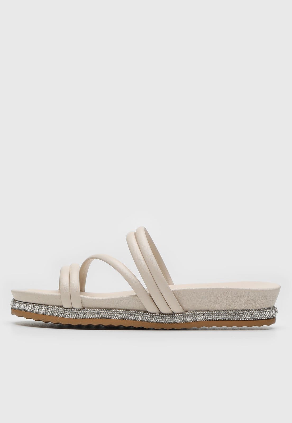 Sandália Flat Via Marte Hotfix Off-White