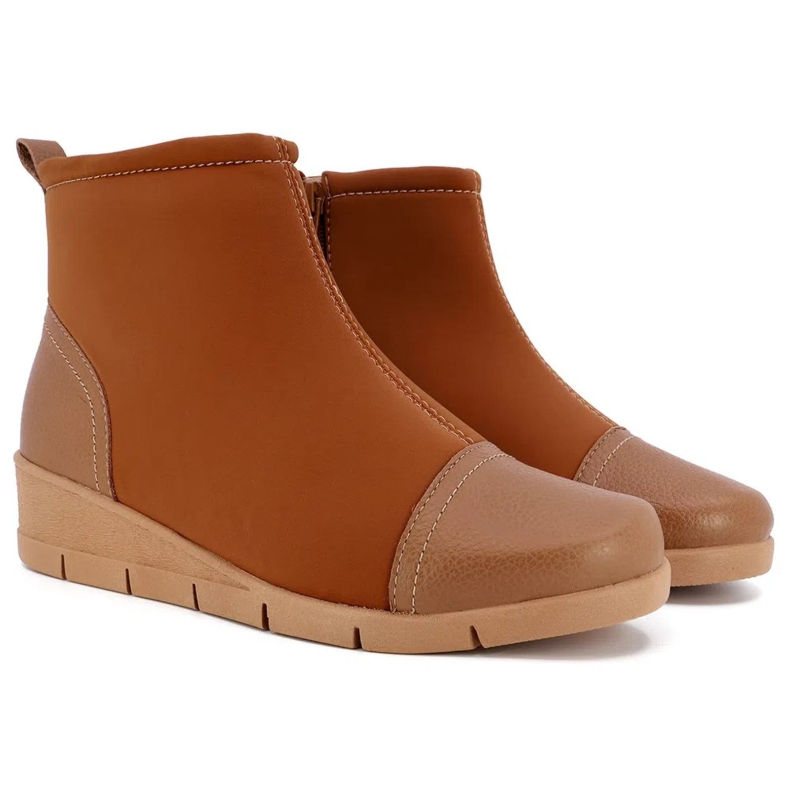 Bota Usaflex Anabela Cano Baixo Elastano Indicada Conforto Impacto - 2