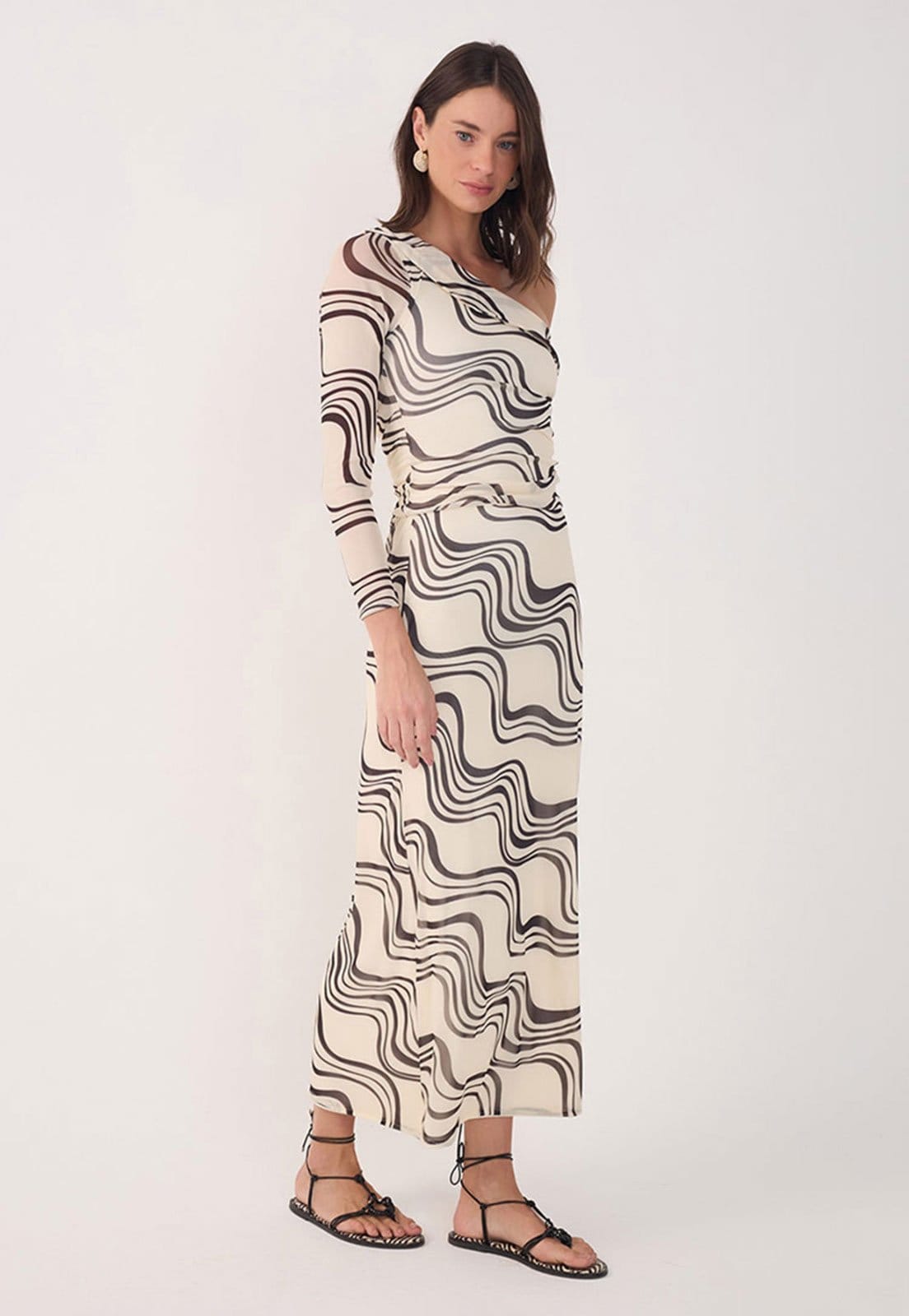 Vista 2 Saia Dress To Midi Estampada Off-White Dress to off-white white