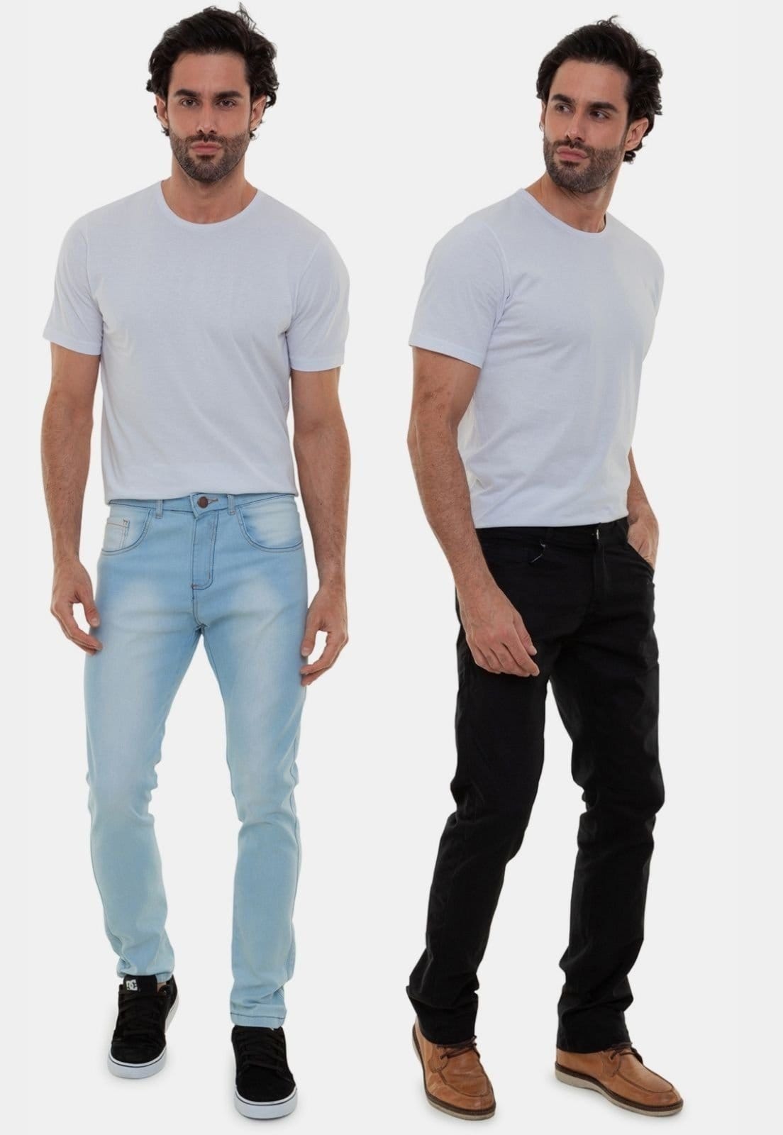Vista 2 Kit Calças Jeans Masculina Clara e Calça Jeans Escura Versatti Colômbia Versatti Jeans azul