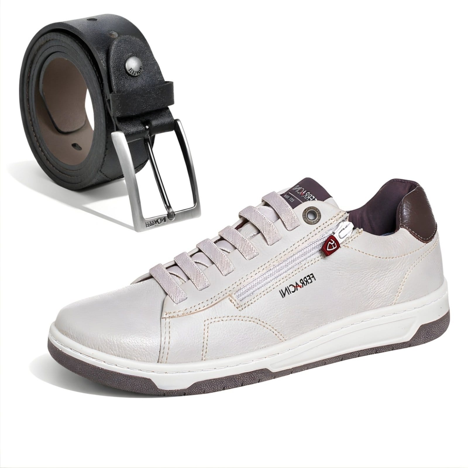 Kit Sapatênis Masculino Casual + Cinto Socual Couro