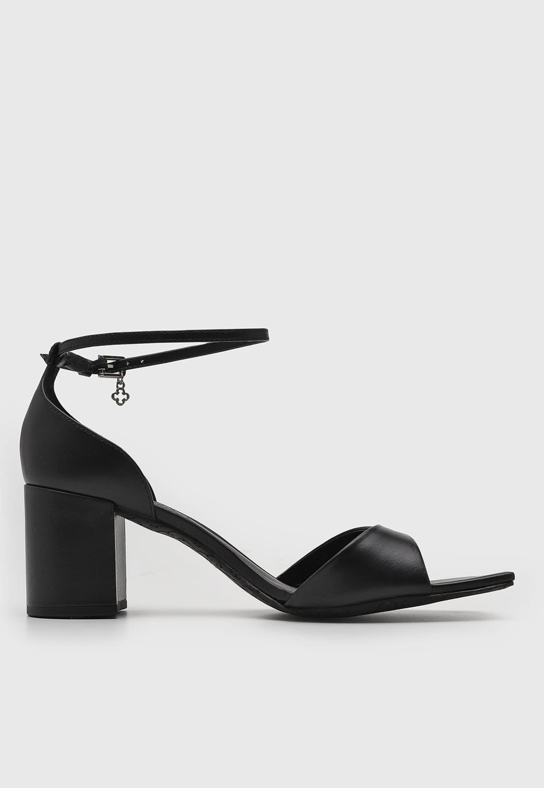 Vista 2 Sandália Feminina Capodarte Salto Bloco Baixo Preta Capodarte preto