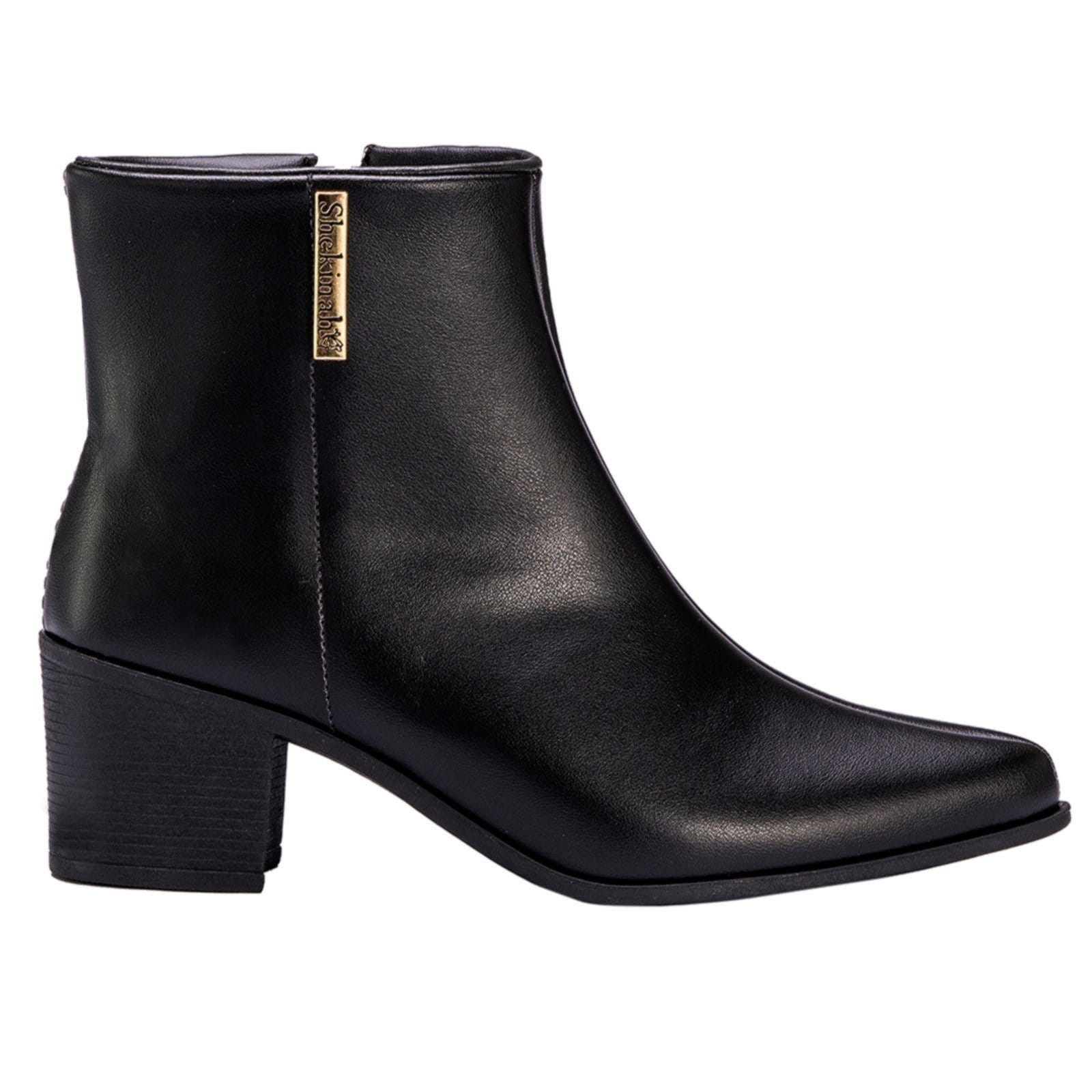 Bota Feminina Bico Fino Cano Médio Salto Grosso Shekinah Lançamento Moda