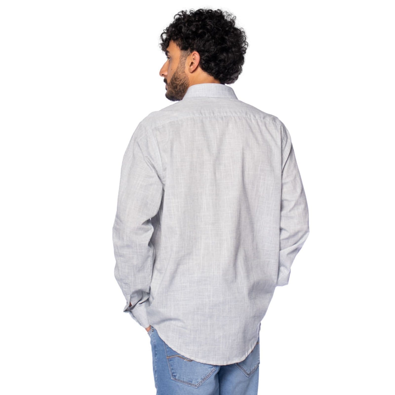 Vista 2 Camisa Masculina Amil Comfort em Algodão Amil cinza