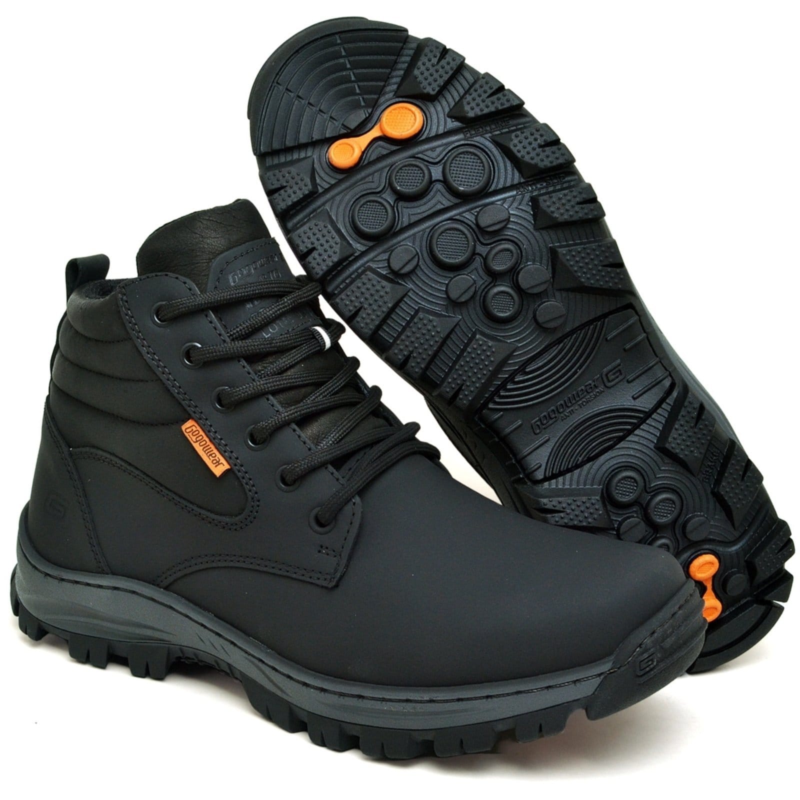 Vista 2 Bota Botina em Couro EPI Picker com C.A Laudo Inmetro Gogowear Opice preto