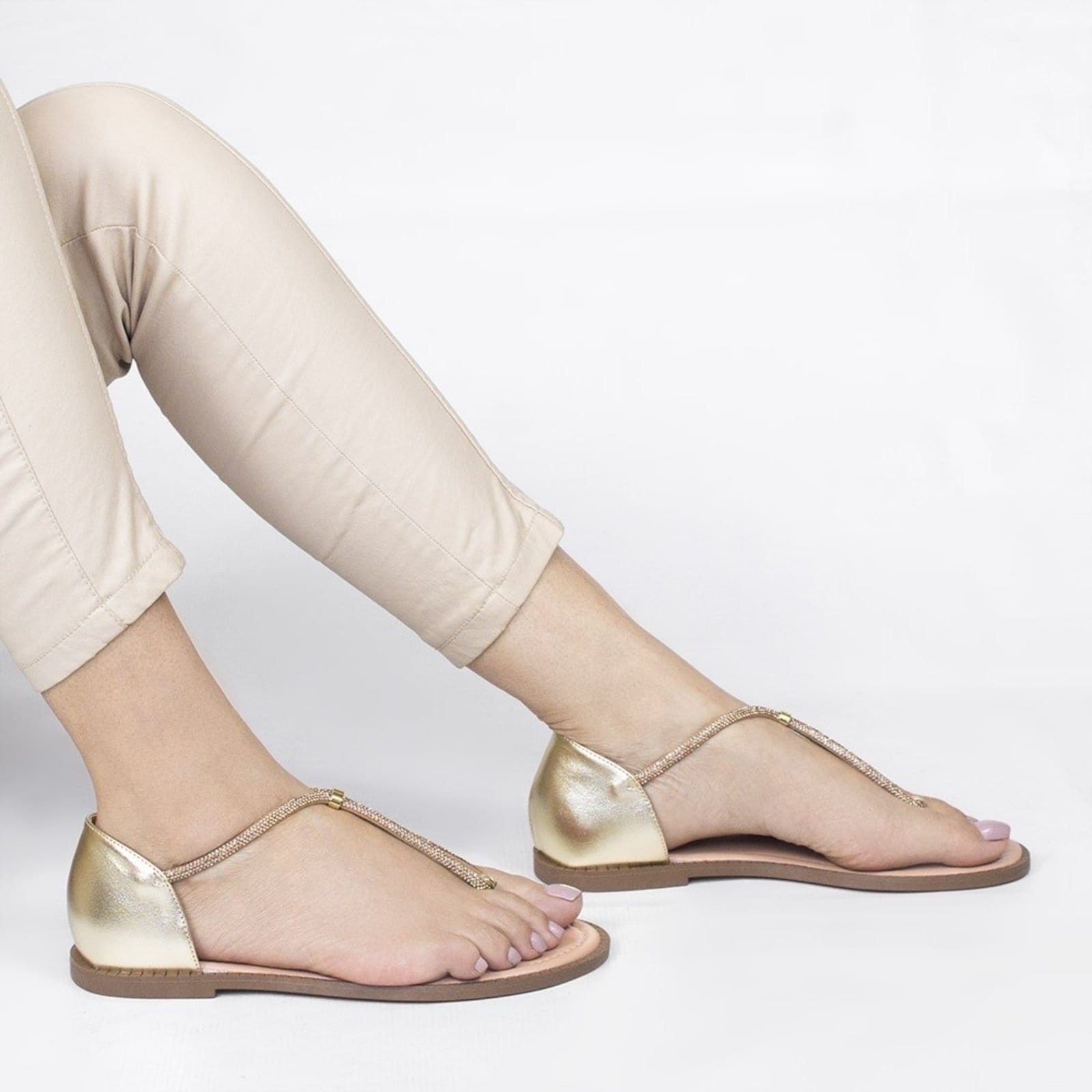 Vista 2 Rasteira Fechada Zatta Brilho Lady Dourada ZATTA dourado