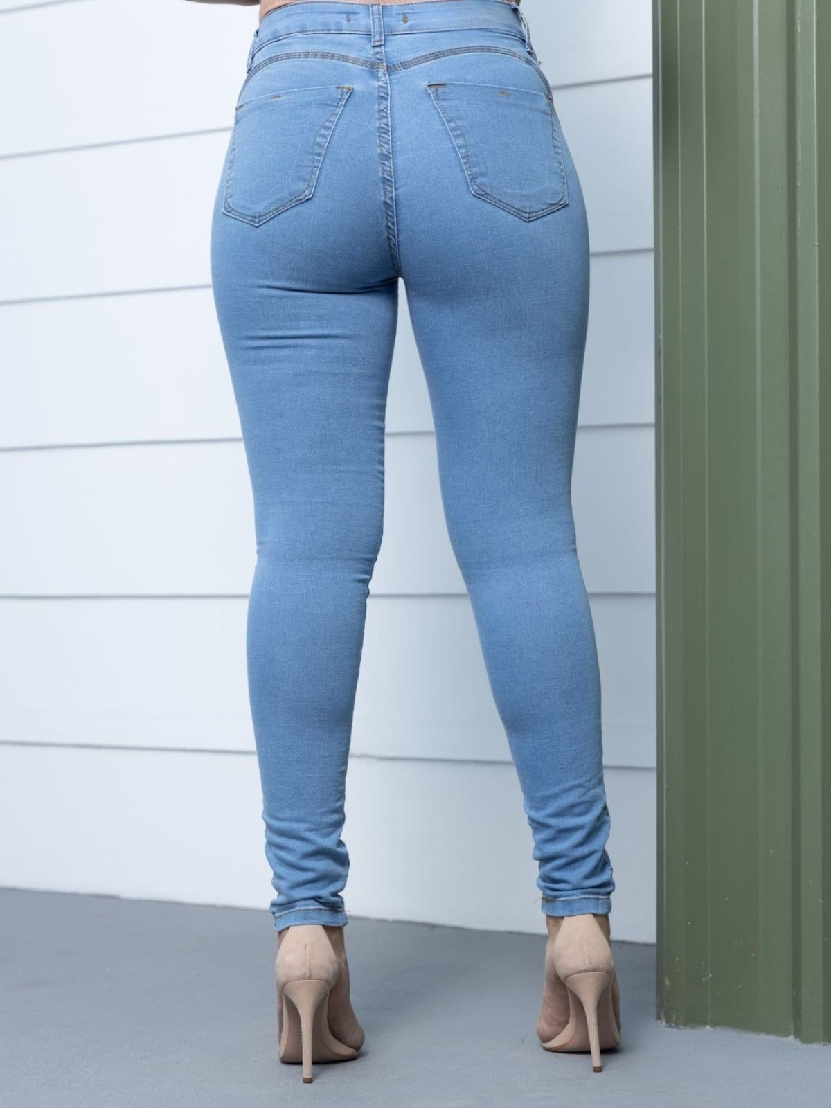 Vista 2 Calça Jeans Skinny Feminina Dra Maia Médio Dra Maia azul