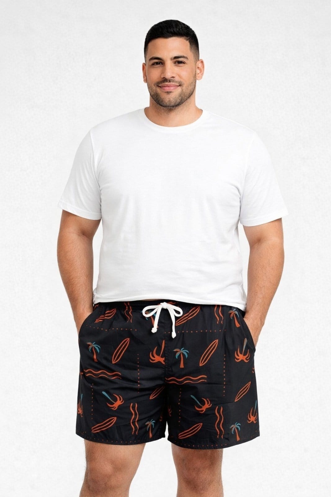 Bermuda Plus Size D Bell Outlet Fashion Estampa Prancha Preta