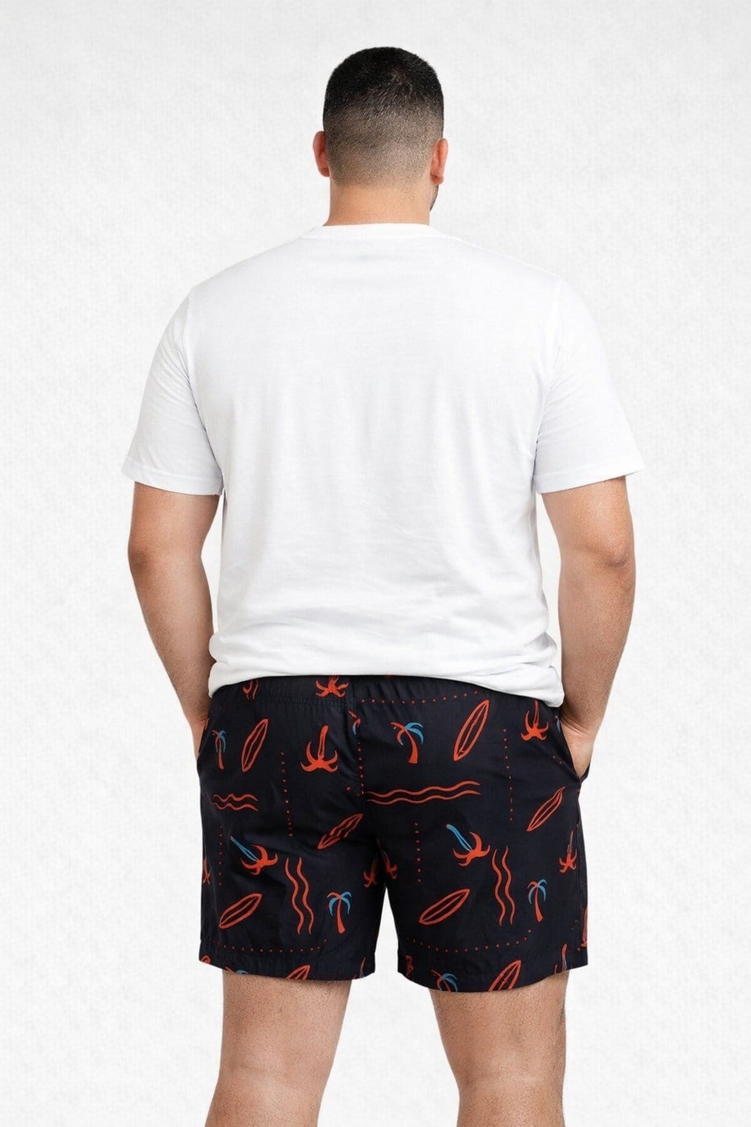 Vista 2 Bermuda Plus Size D Bell Outlet Fashion Estampa Prancha Preta D BELL OUTLET FASHION preto