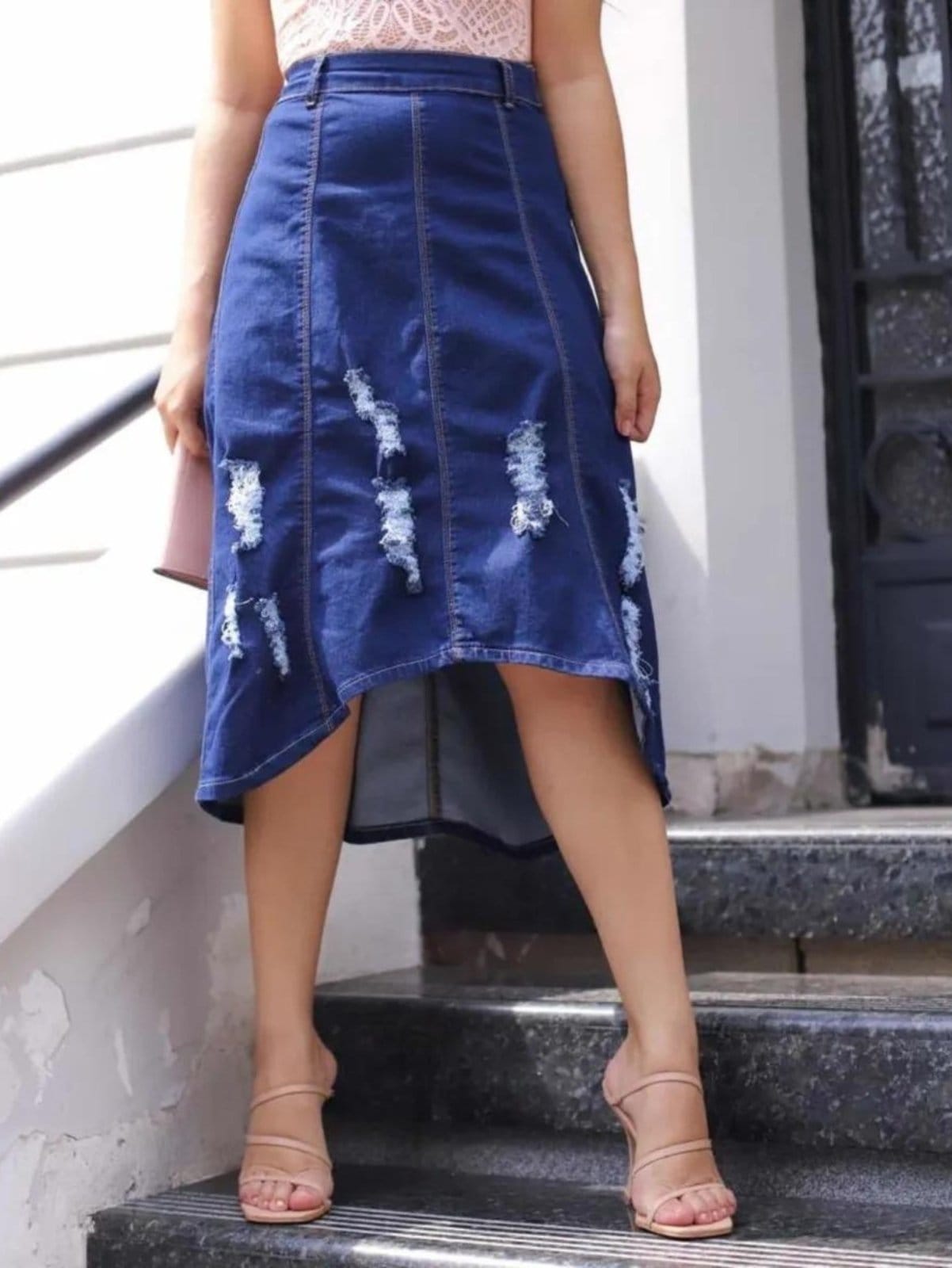 Saia Feminina Moda Evangélica Rasgada Sarah