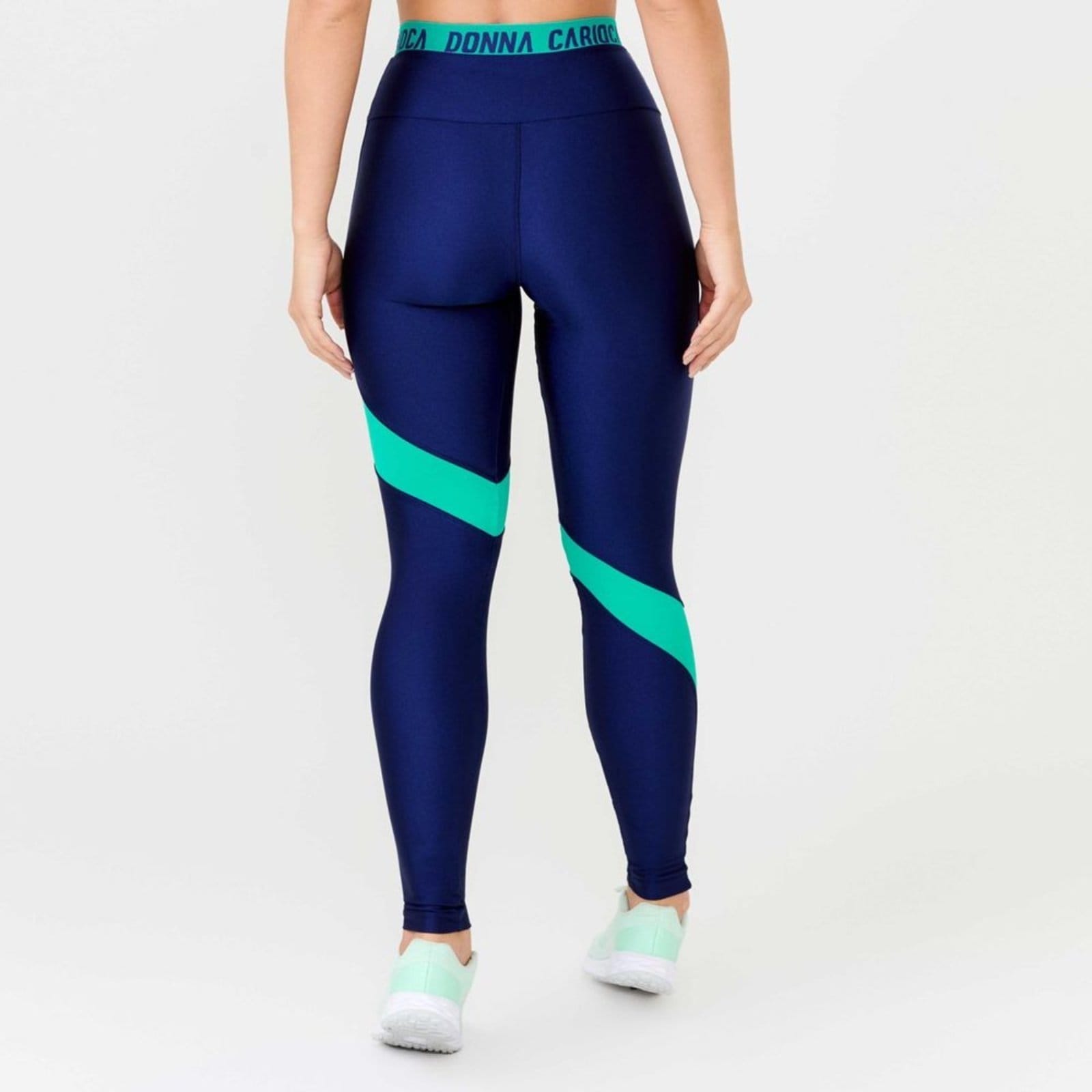 Vista 2 Legging Impact Astral Platinado Donna Carioca azul