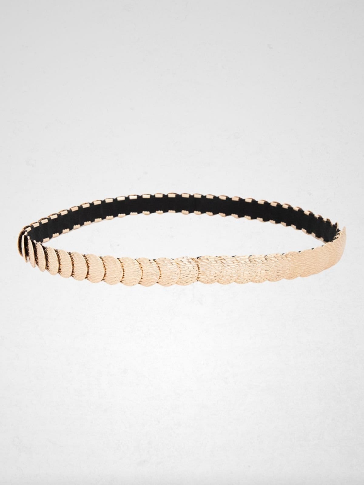 Vista principal Cinto Via Lessa Moneda em Elástico com Moedas Via Lessa dourado