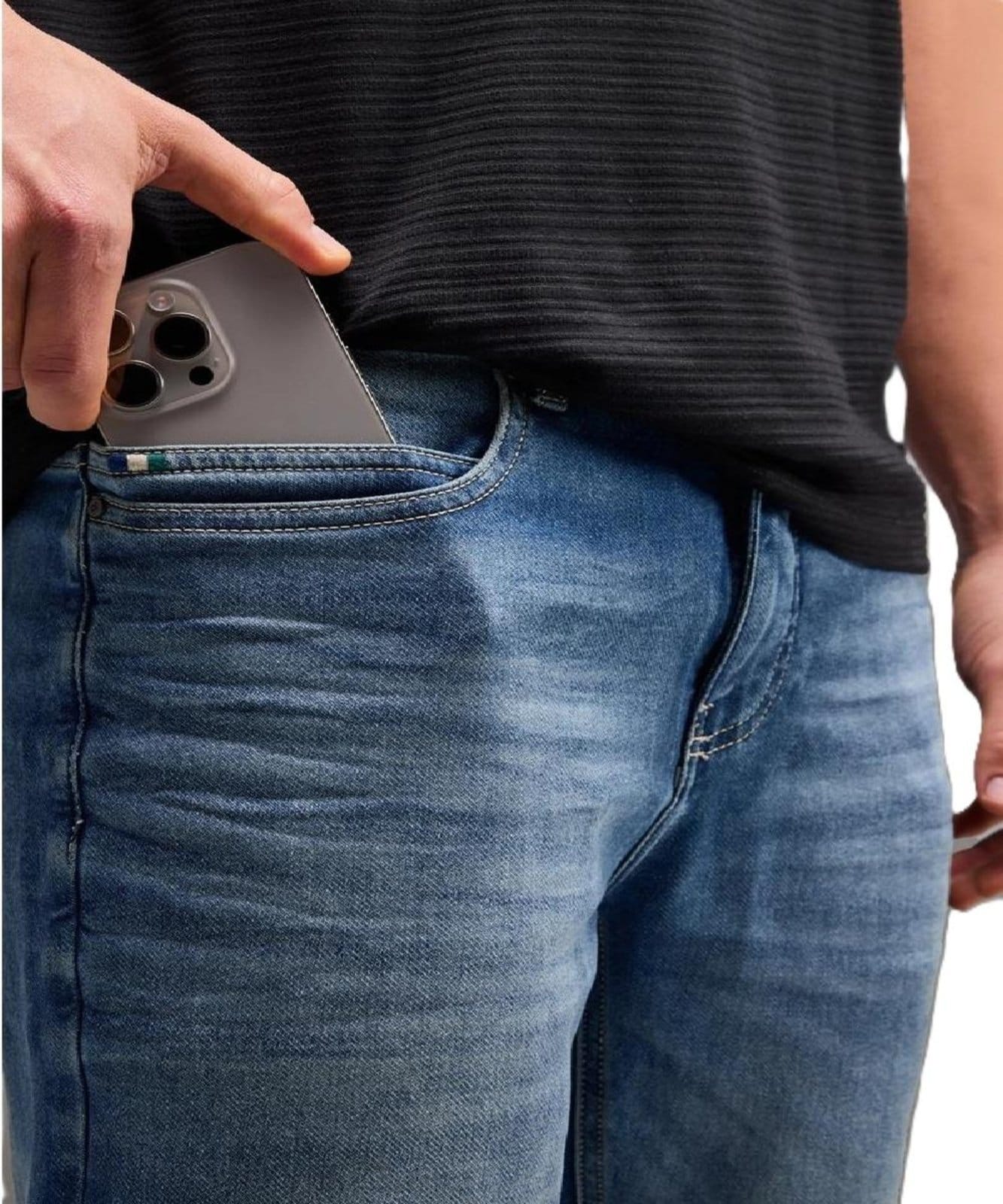 Vista 2 Calça Jeans Skinny Moletom Marati Reserva azul