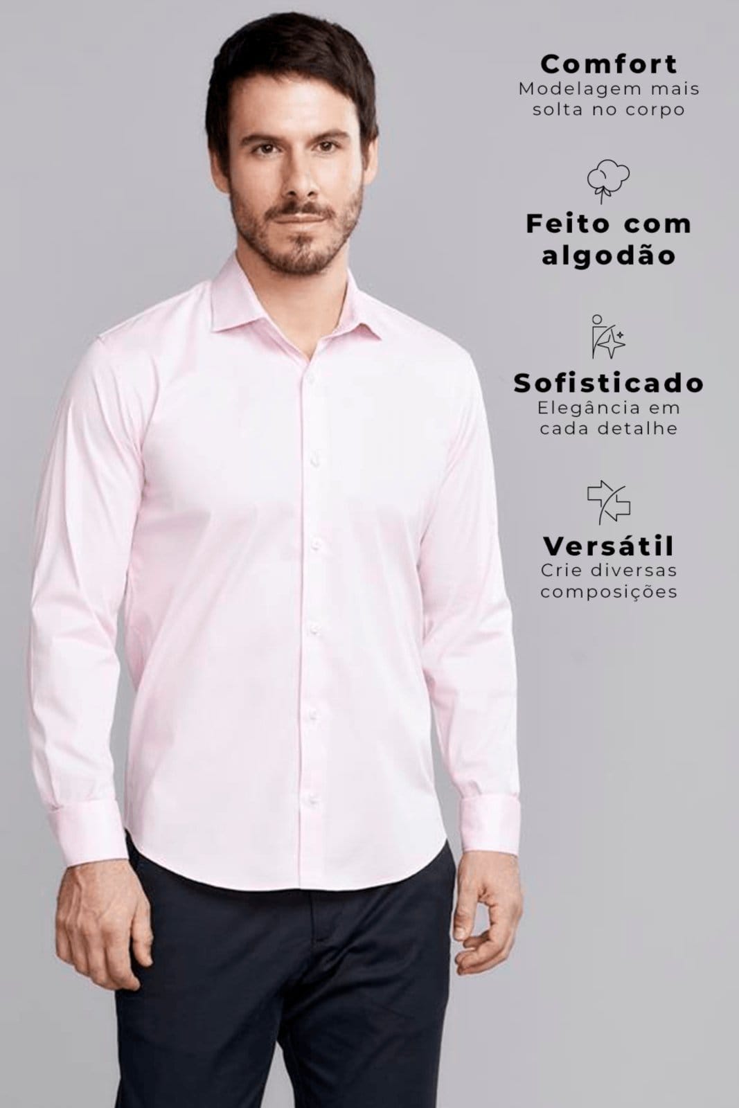HIGHSTIL Camisa Lisa Comfort Claro - 2