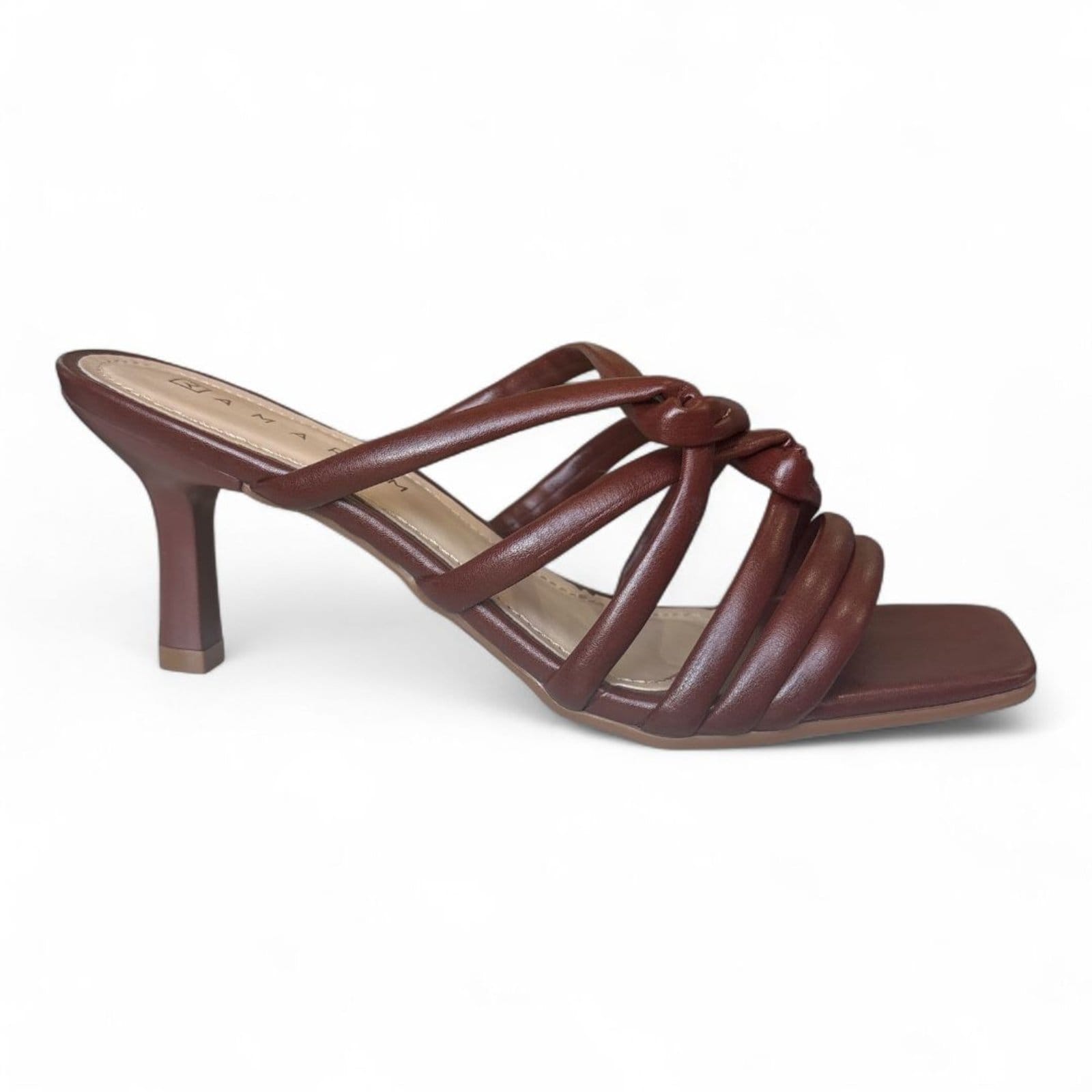 Vista 2 Tamanco Feminino Salto Fino Ramarim 2527205-2 RAMARIM marrom