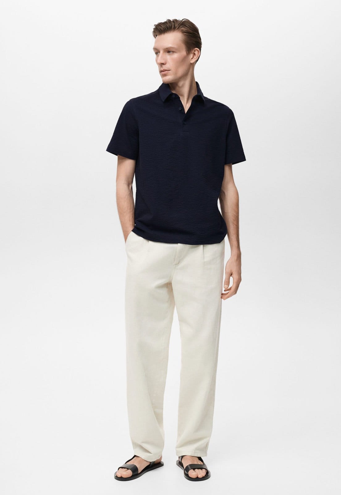 Vista 2 Camisa Polo Mango Regular Seerp Azul-Marinho Mango azul marinho