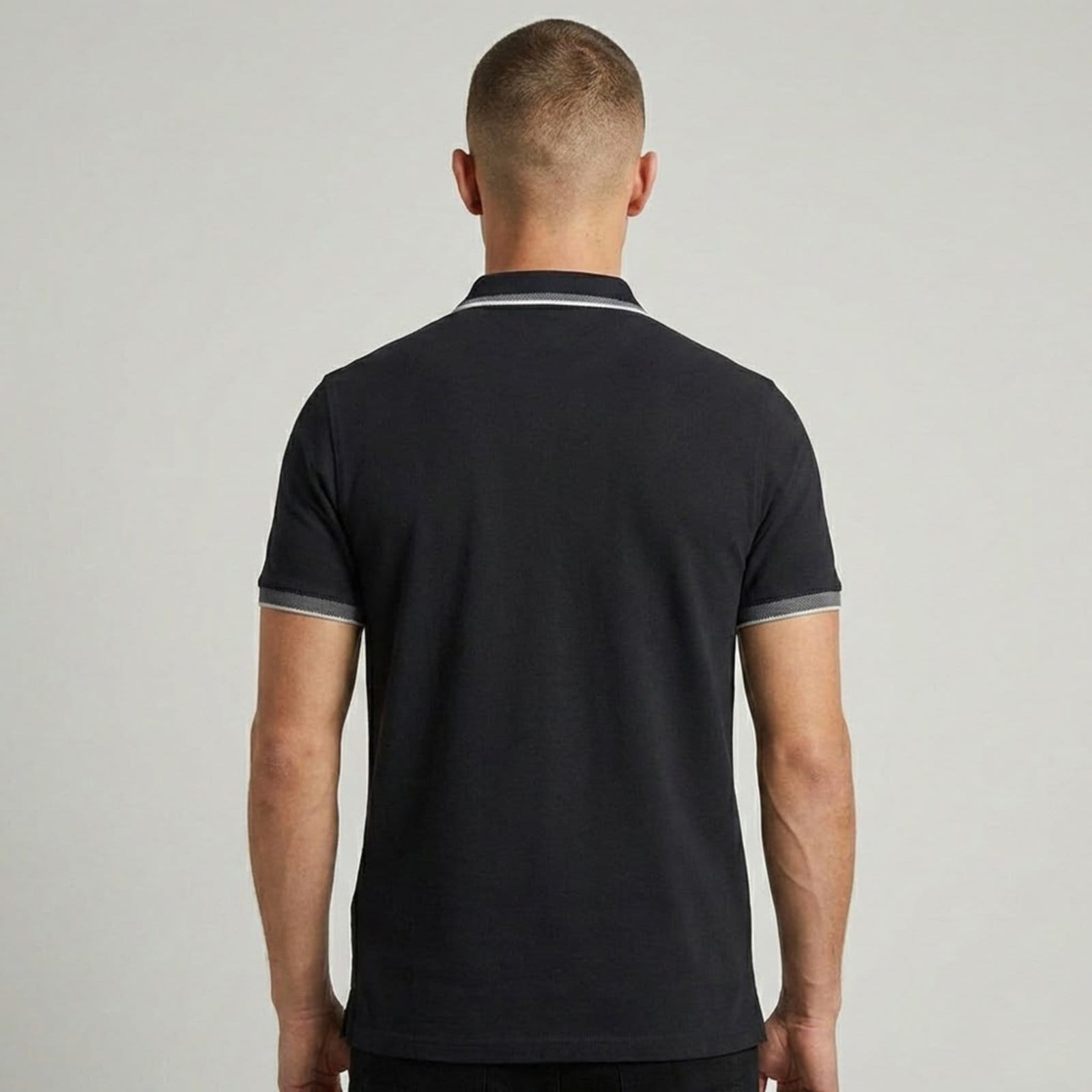 Vista 2 Camisa Polo Dudalina Frisos Binados Ou26 Marinho Masculino Dudalina azul