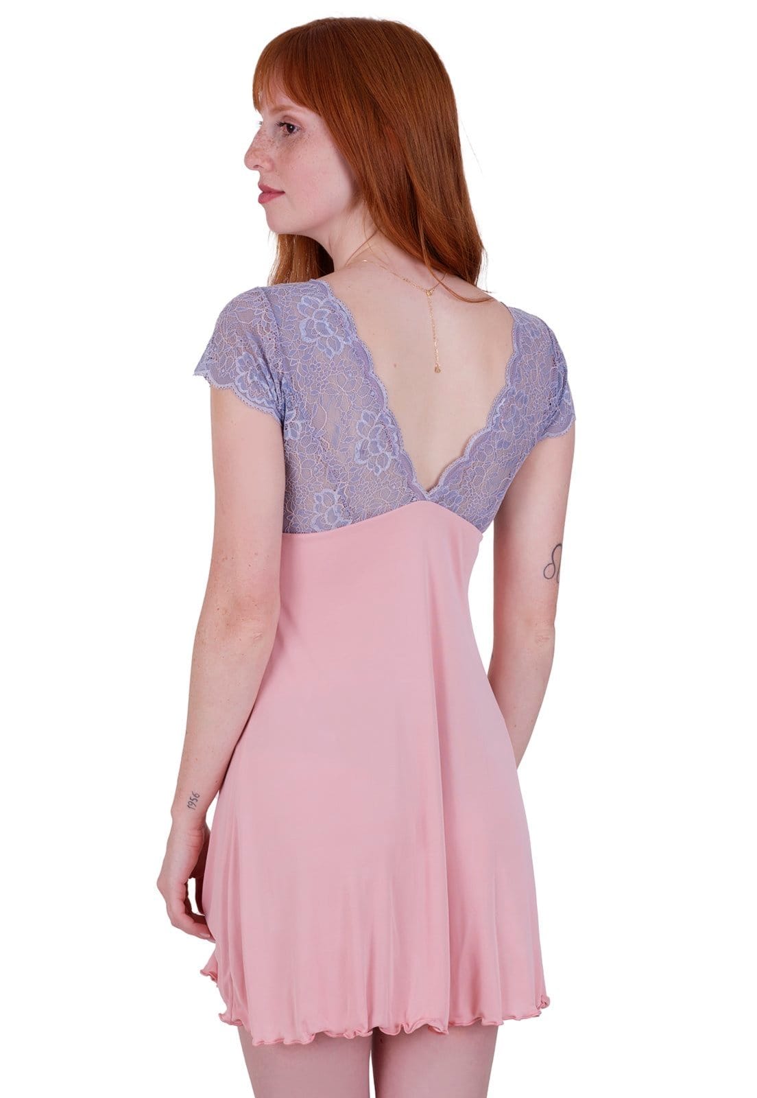 Vista 2 Camisola Liz Microfibra Concept Lingerie Concept Lingerie rosa