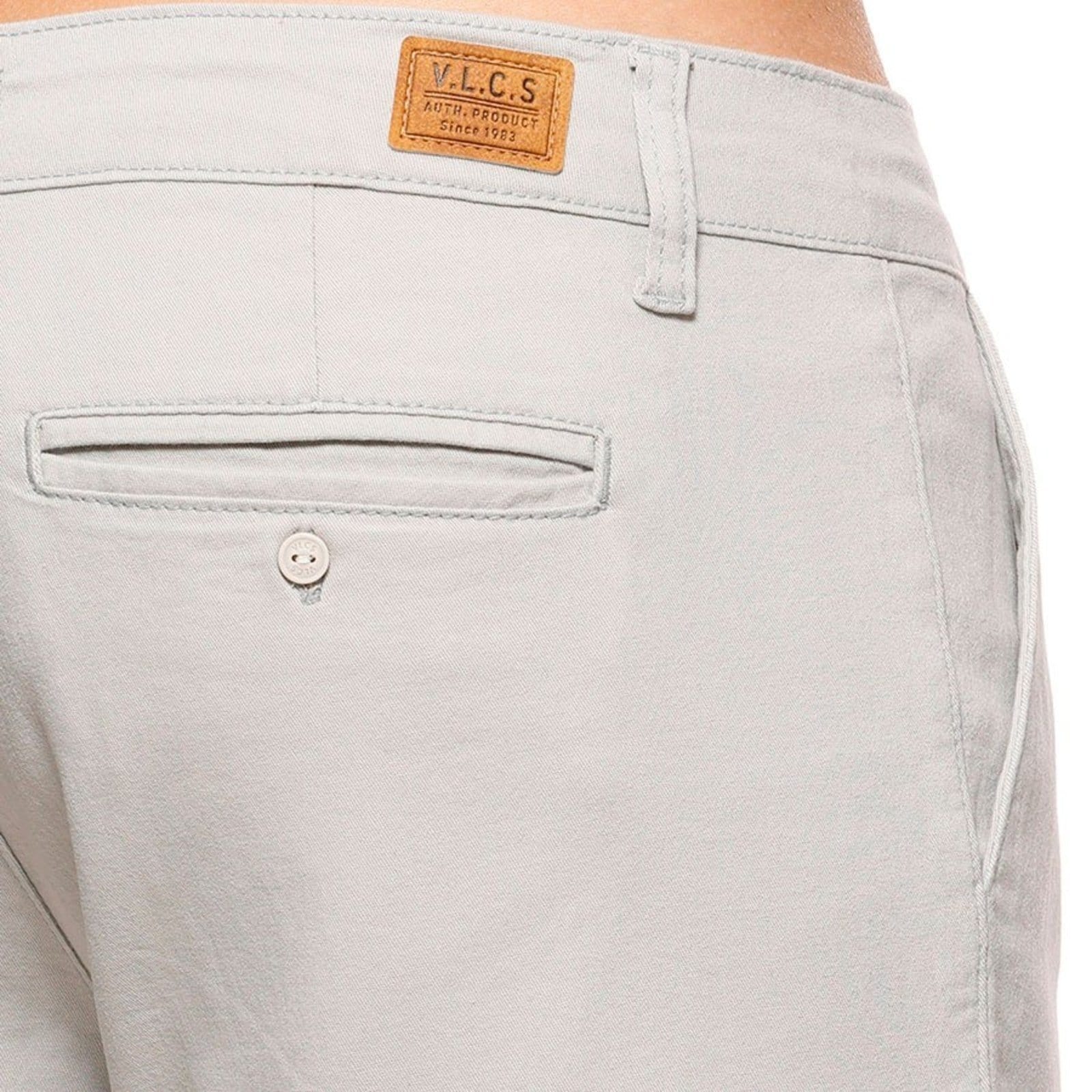 Vista 2 Bermudas Masculinas Sarja Passeio Casual VLCS VLCS VIOLAÇÕES cinza