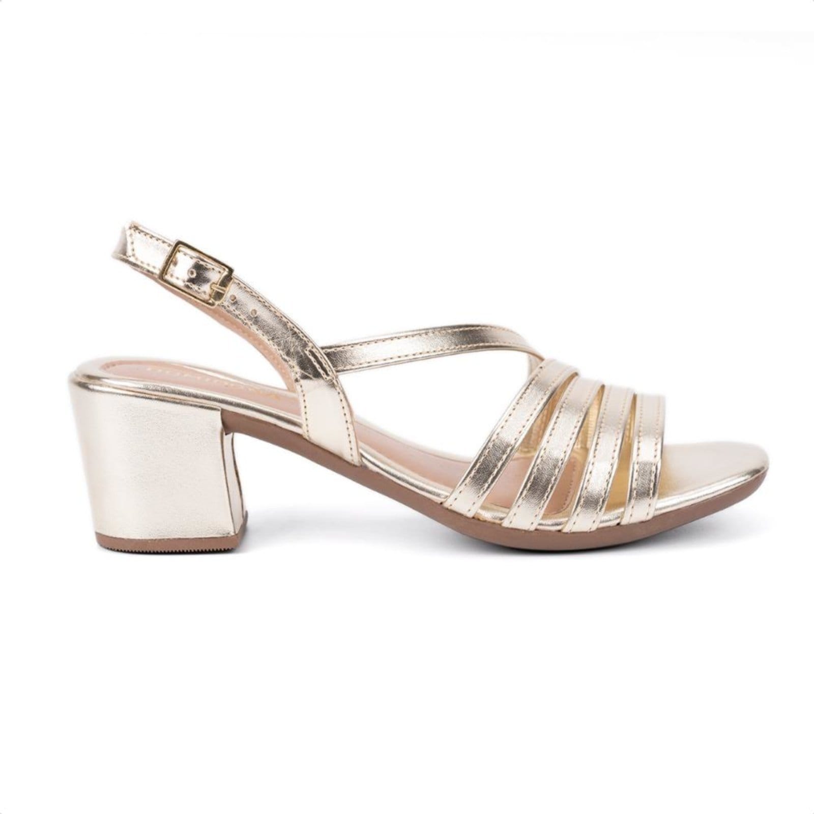 Sandália Feminina Salto Bloco Grosso Confortável Tiras Finas