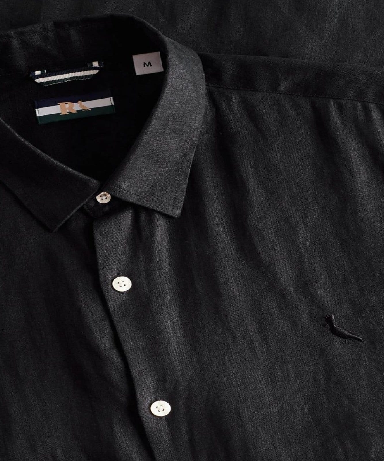 Vista 2 Camisa Linho Básico Reserva preto