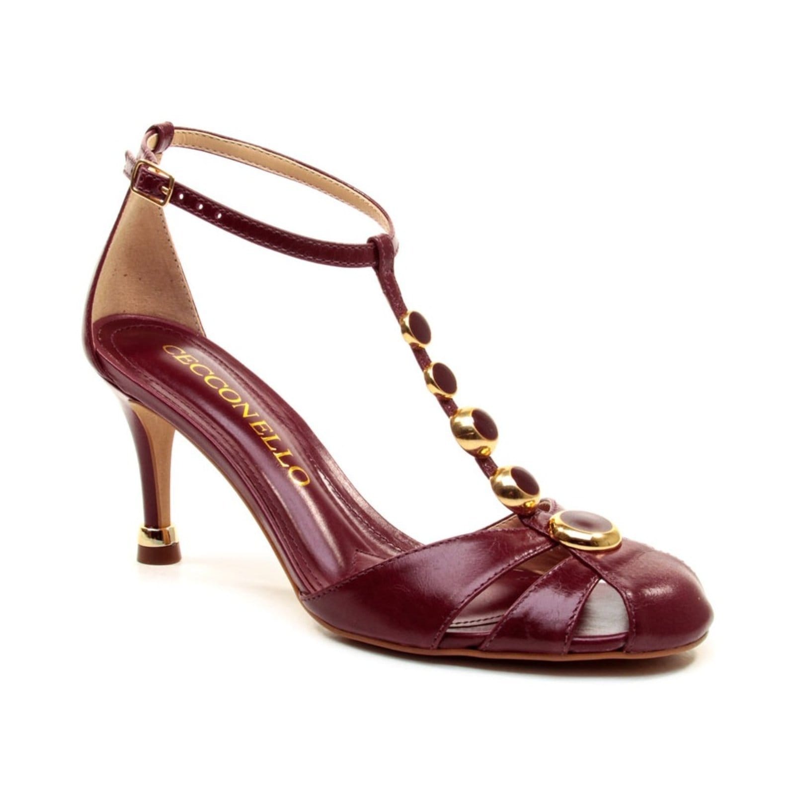 Vista 2 Sandália Salto Alto Cecconello 2903001 Cecconello vinho