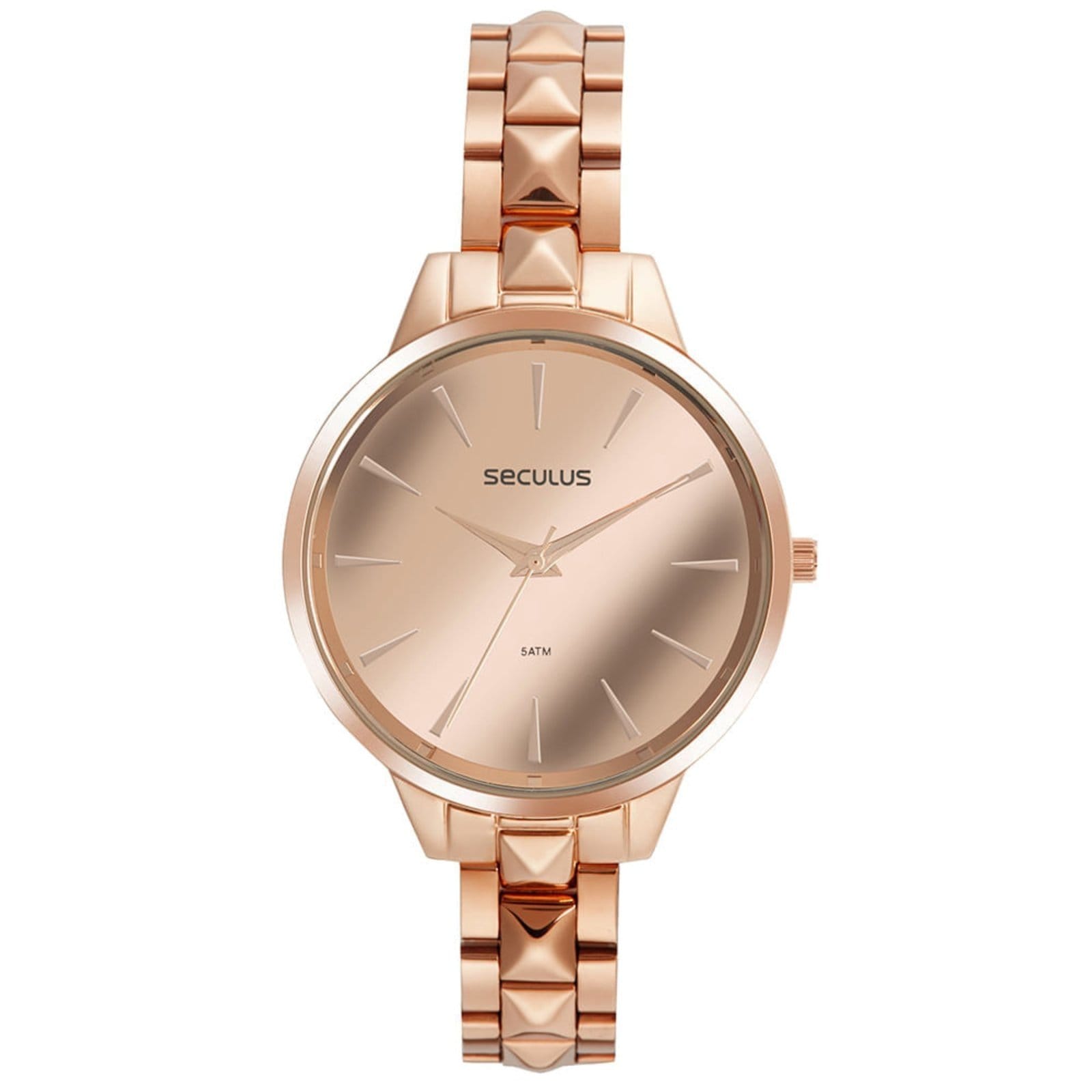 Relógio Feminino Seculus Aço Rose Gold Redondo