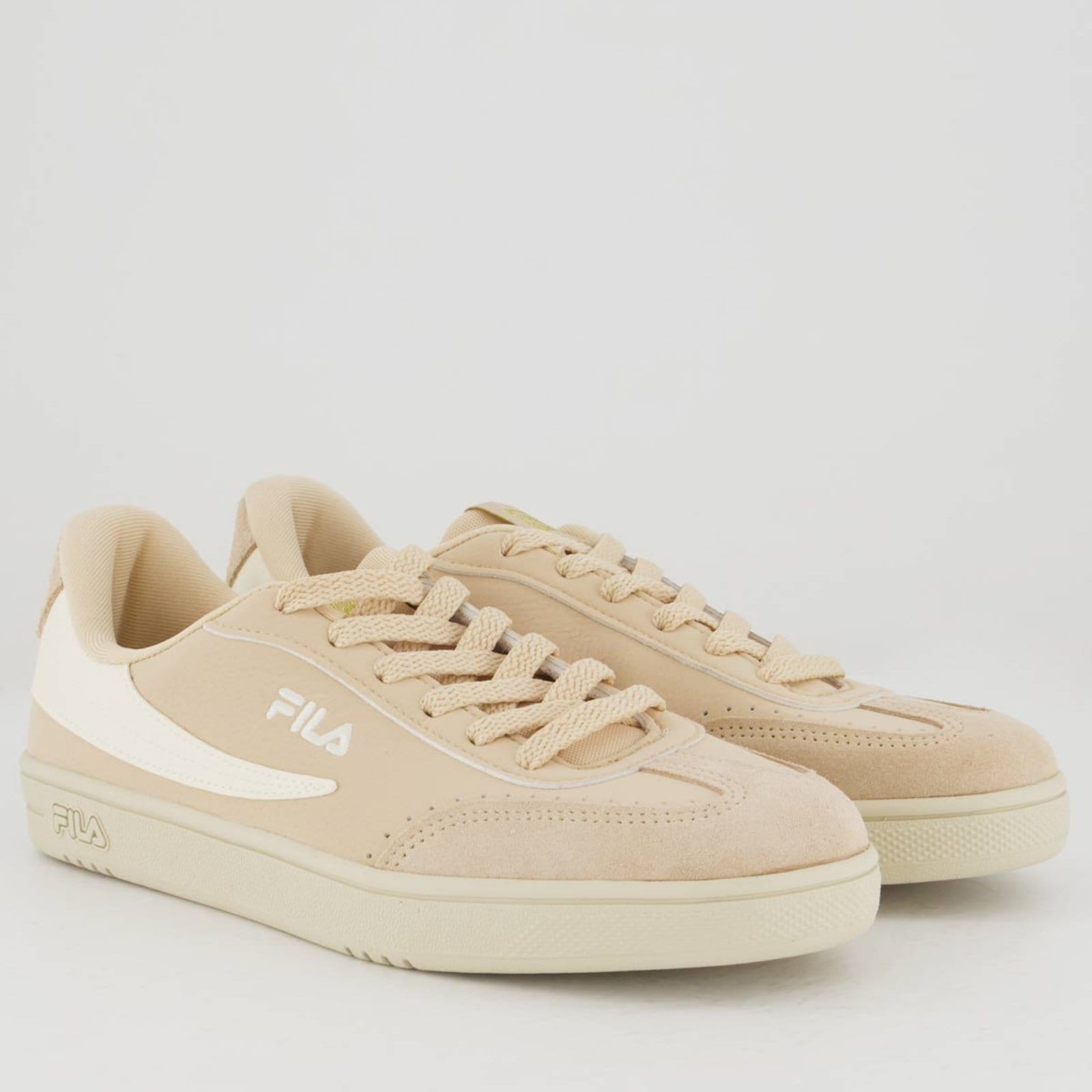 Vista 2 Tênis Fila Court 80 Feminino e Dourado Fila bege