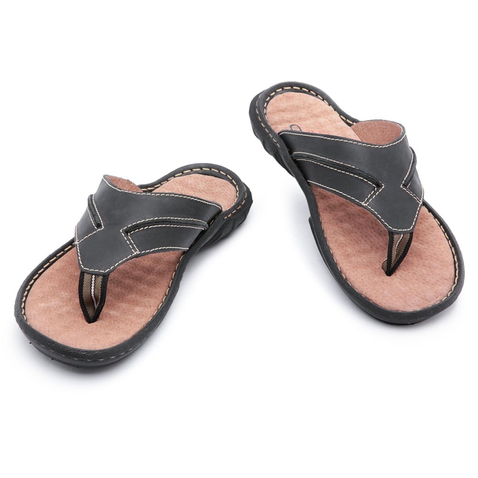 Vista 2 Chinelo Dedo Conforto Centuria em Couro Centuria Calçados preto